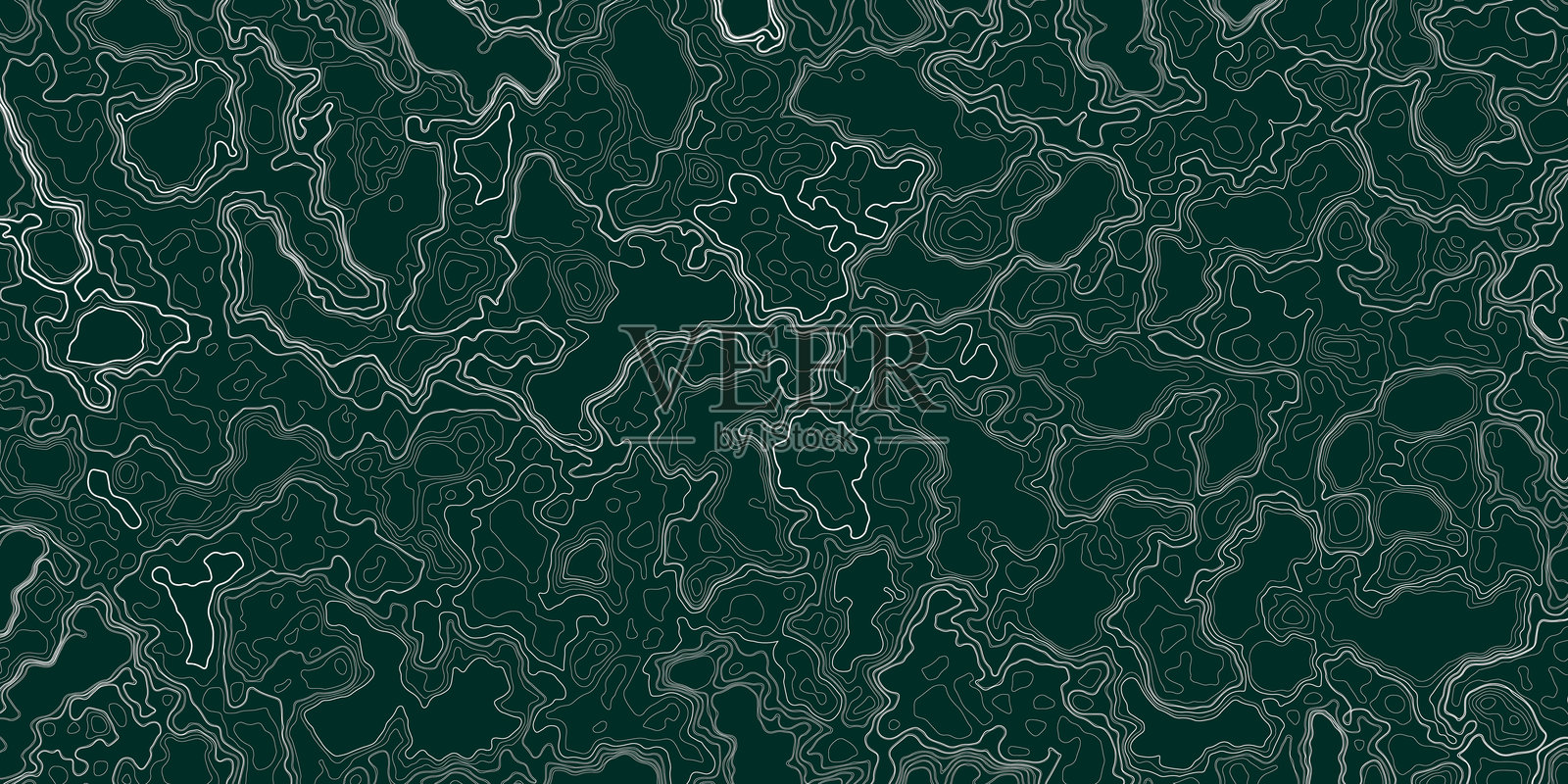 抽象的绿色轮廓图案突出流动形状和有机形式,呈现无缝设计插画图片素材