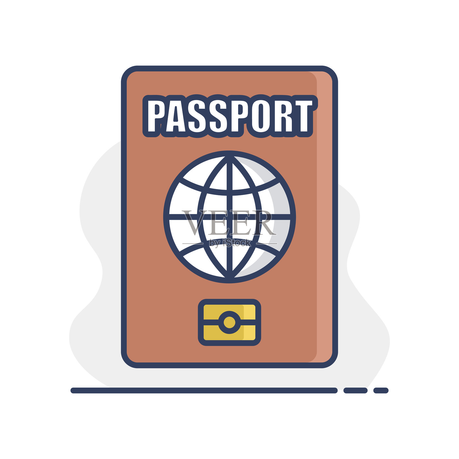 护照矢量图标,身份证明符号插画图片素材