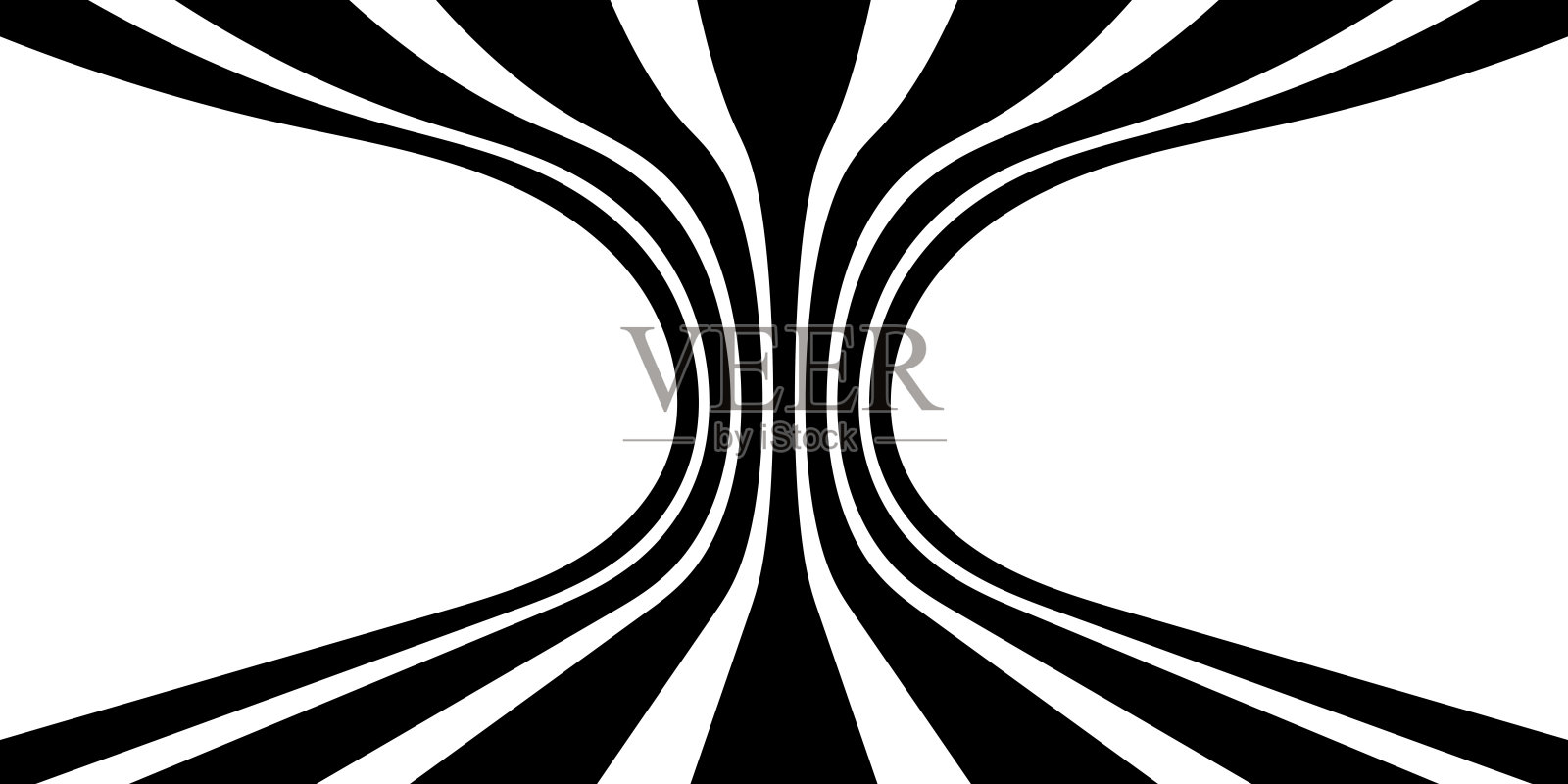 带有3D立体效果的抽象透视线条,孤立在白色背景上。插画图片素材