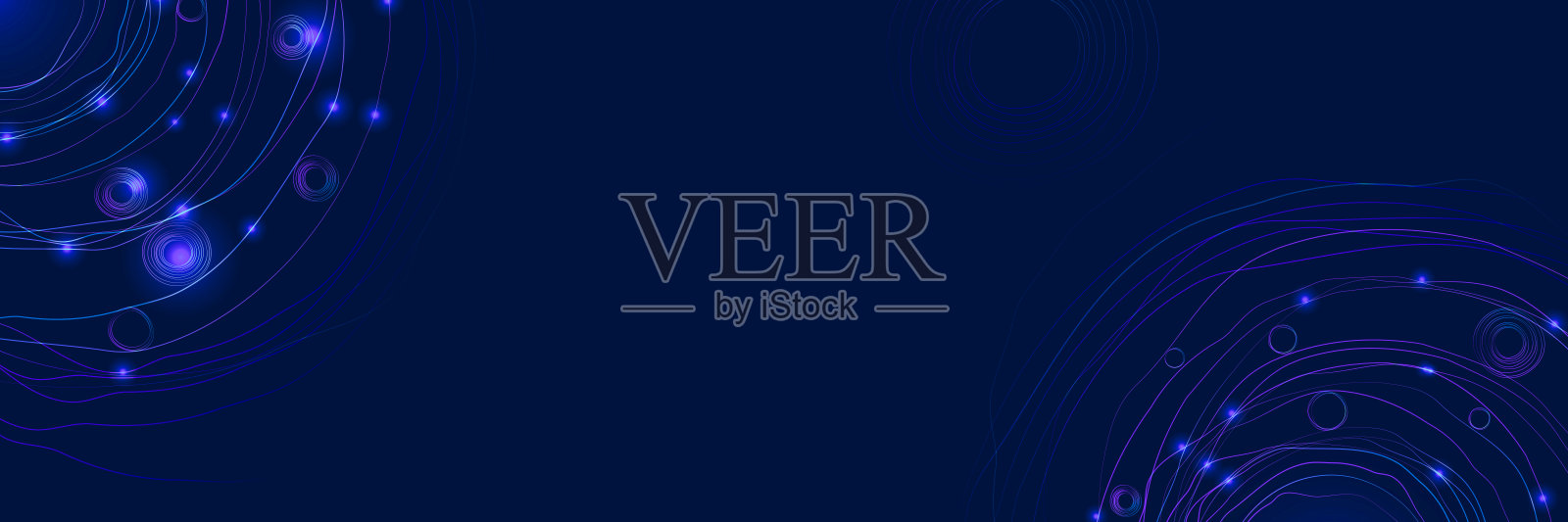 抽象蓝色背景与圆形线条。插画图片素材