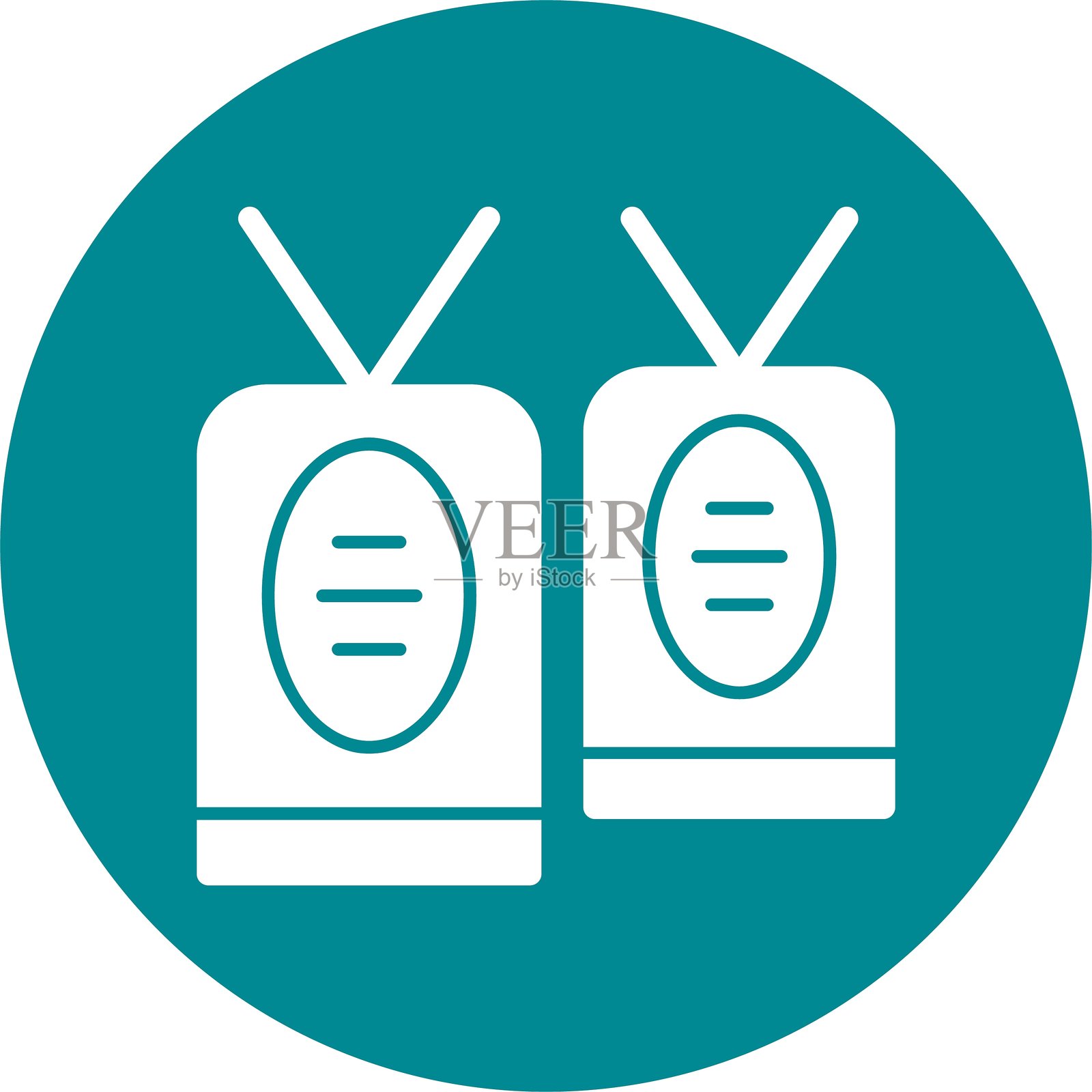 狗牌图标圆形符号插画图片素材