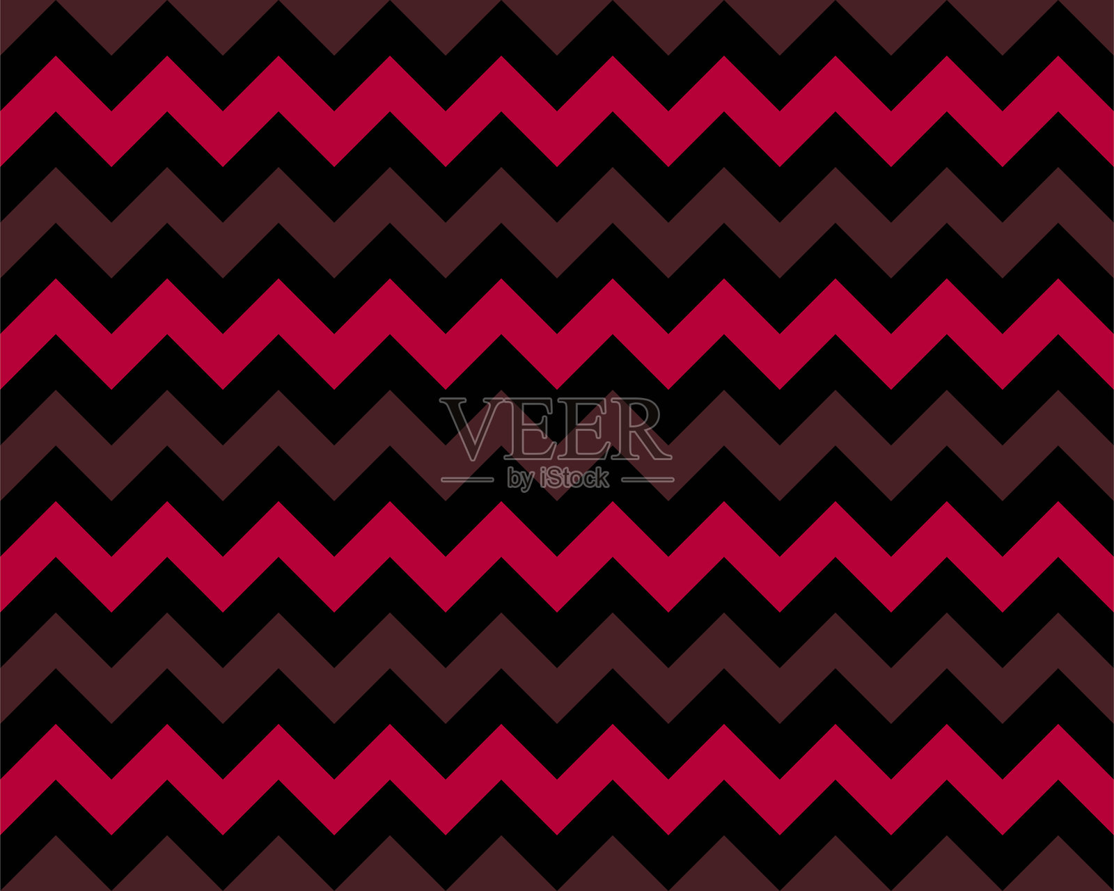 红色、棕色和黑色调的大胆锯齿形图案。一个充满活力的复古设计,适合用作背景、纺织品或为创意项目增添视觉趣味。插画图片素材