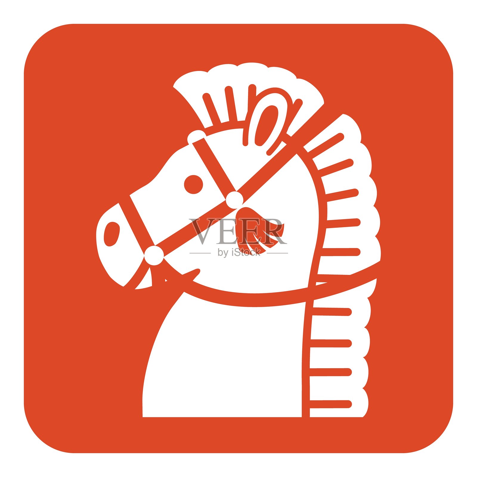 孤立在白色背景上的马印章插画图片素材