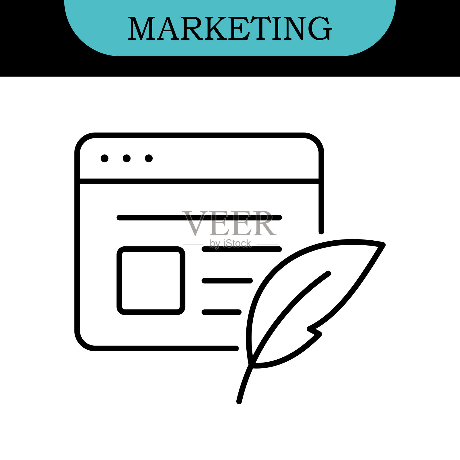 数字营销线条可编辑图标集插画图片素材