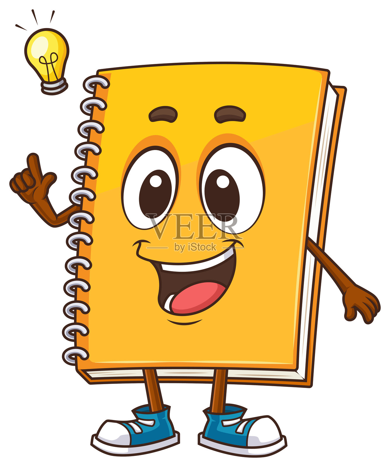 笔记本吉祥物角色的顿悟卡通图插画图片素材