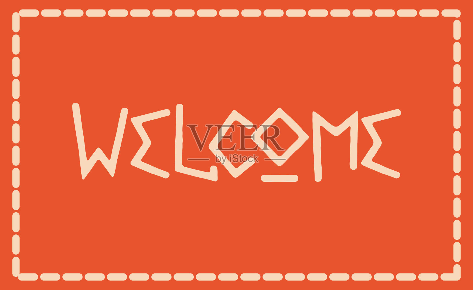 带有欢迎文字的邀请函、传单和贺卡模板。希腊风格。矢量插图。复古线条边框。打印。插画图片素材