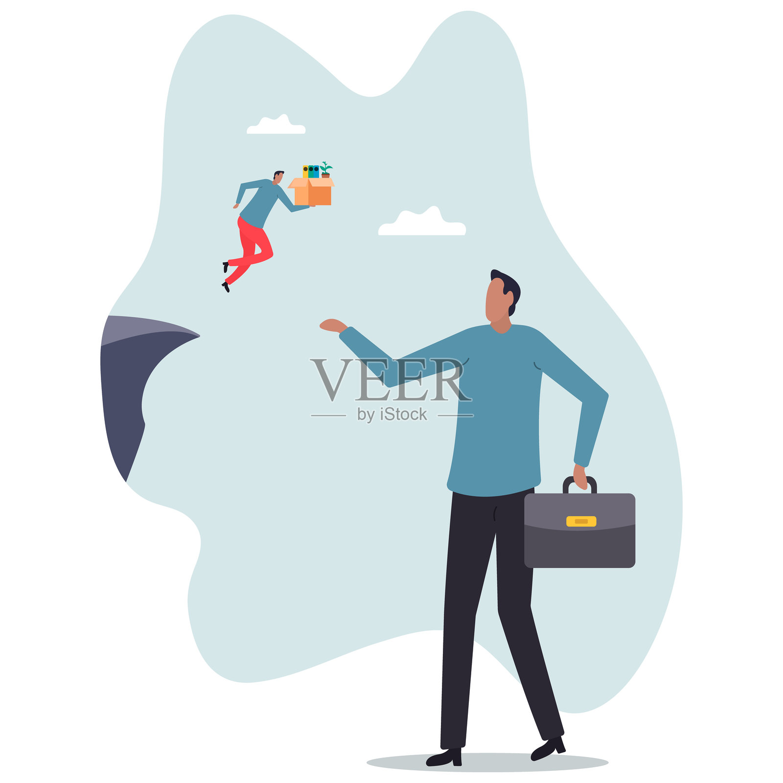 改变工作或离开公司以追求新的职业机会,雄心壮志和改变雇主的决策,设计角色。插画图片素材