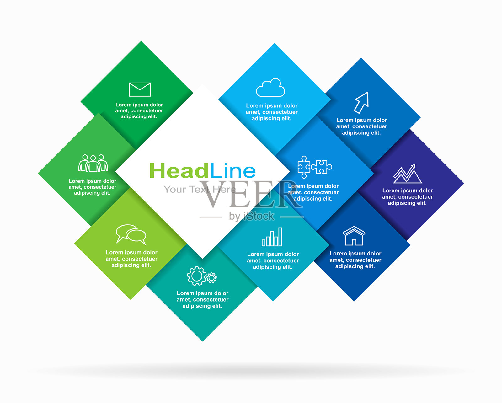 信息图设计模板,留有数据填写空间。矢量插图。插画图片素材