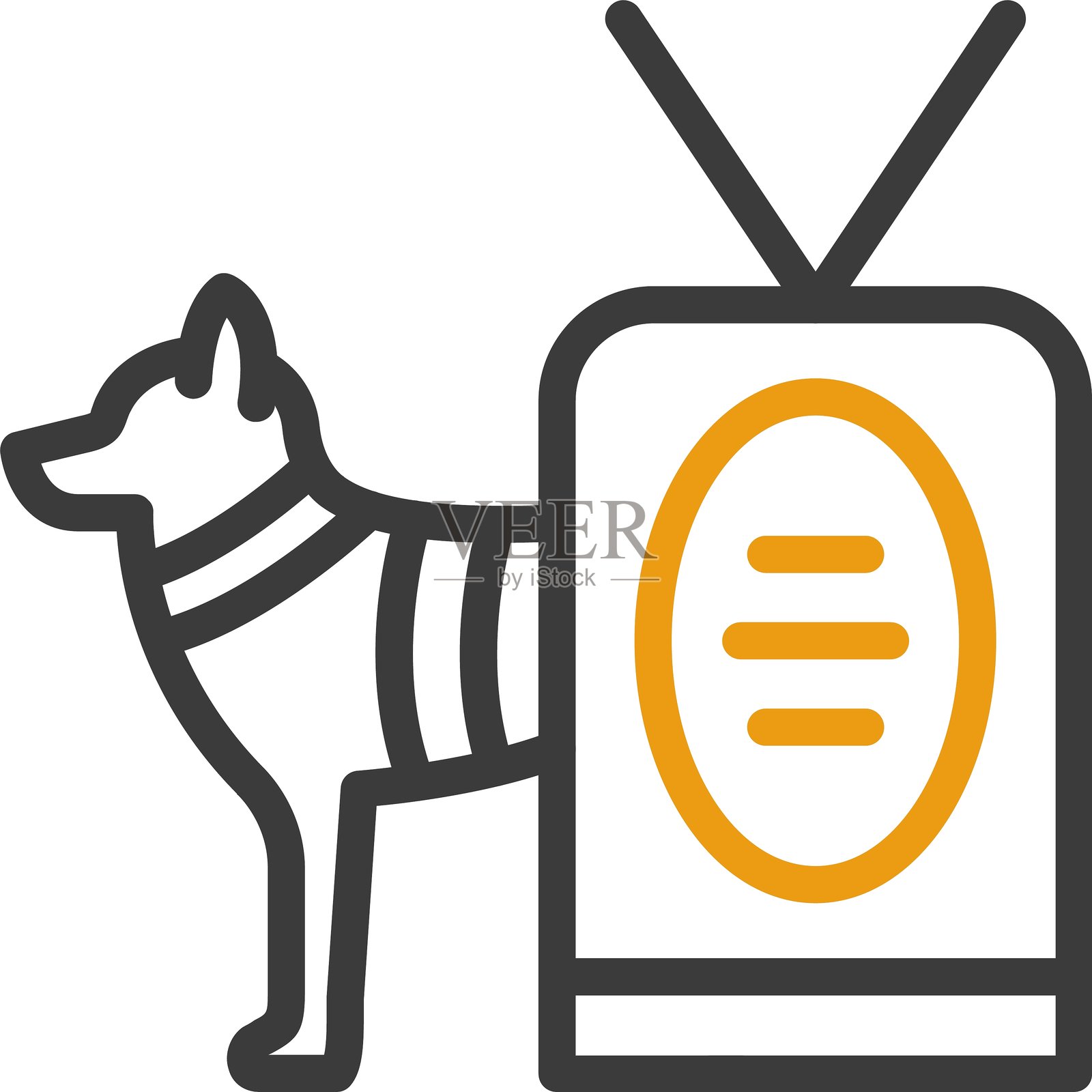 军用狗牌双色图标插画图片素材