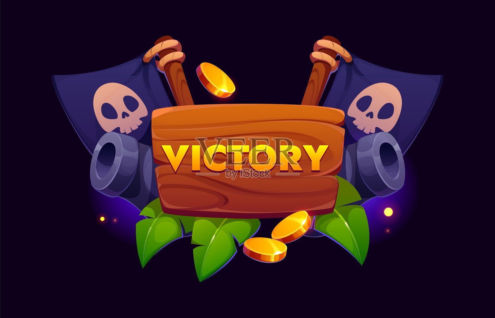 海盗游戏胜利奖项图标用户界面资产奖励插画图片素材