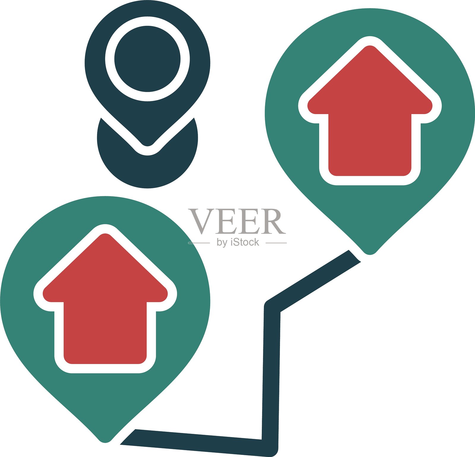 地址图标多色彩插画图片素材