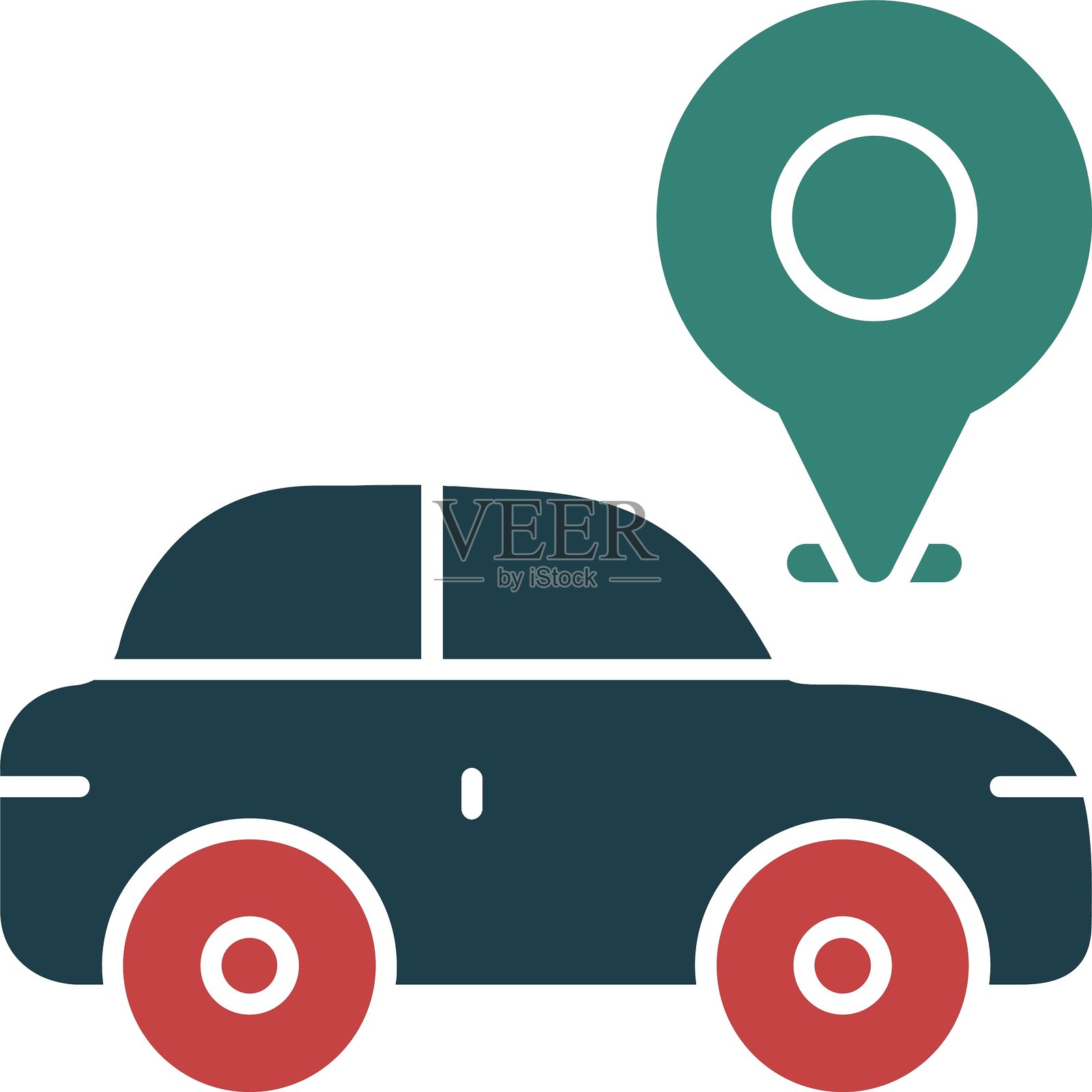 拼车图标多色彩设计插画图片素材