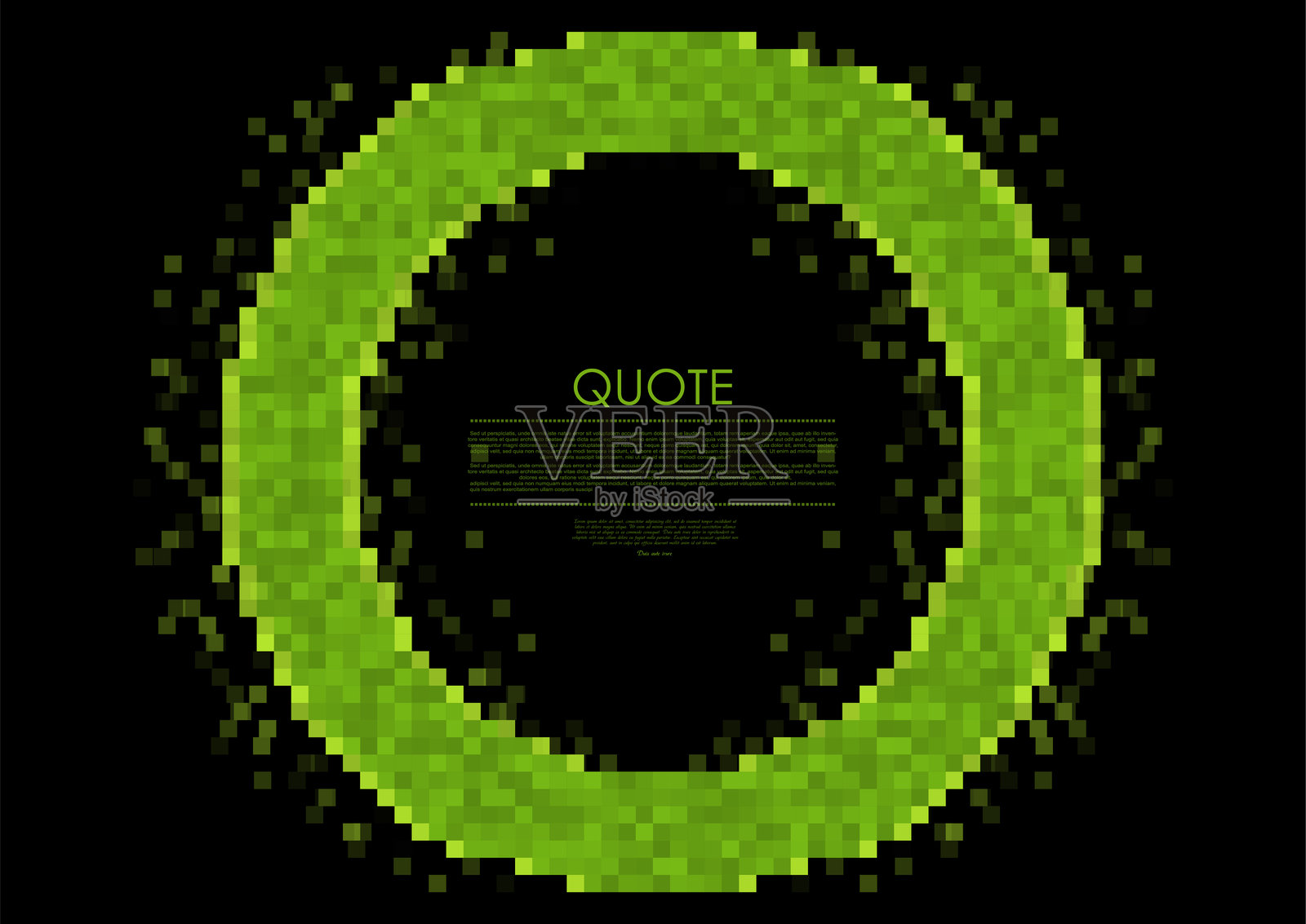 绿色像素化圆形极简抽象几何背景插画图片素材