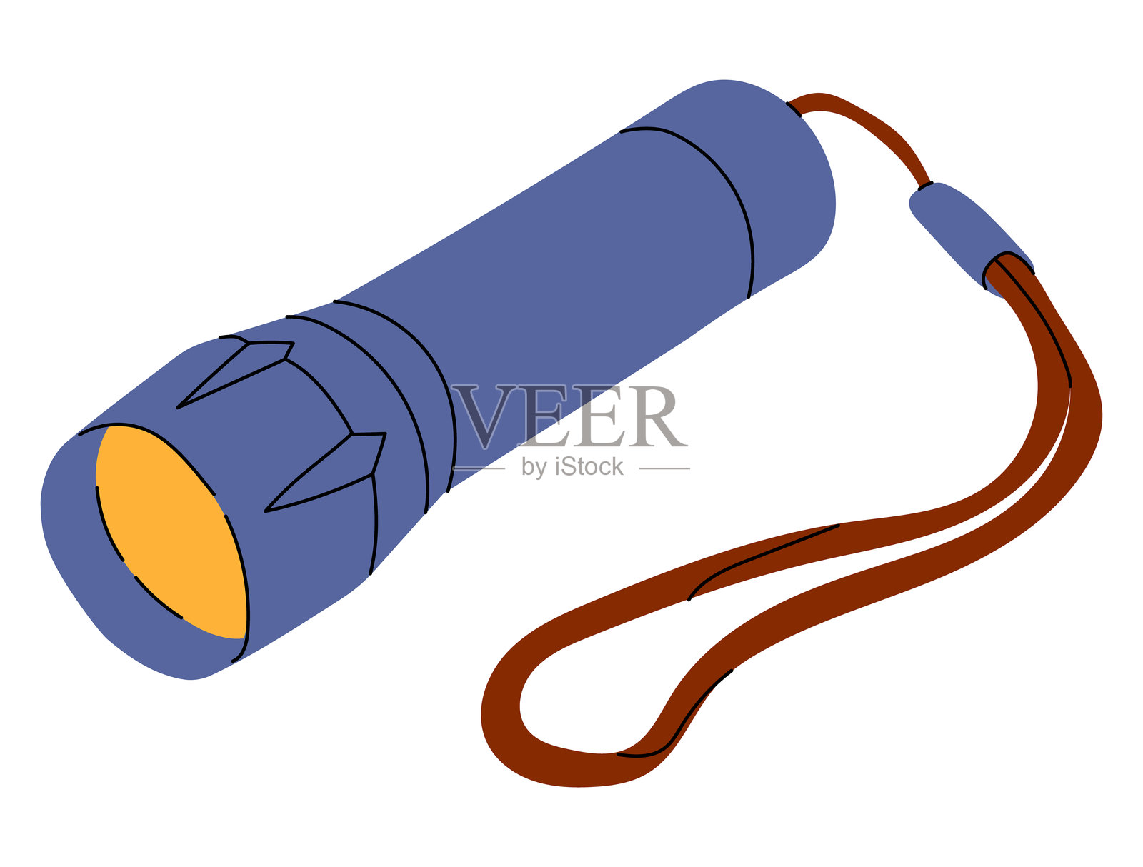 简单的红色手电筒,扁平风格插画图片素材