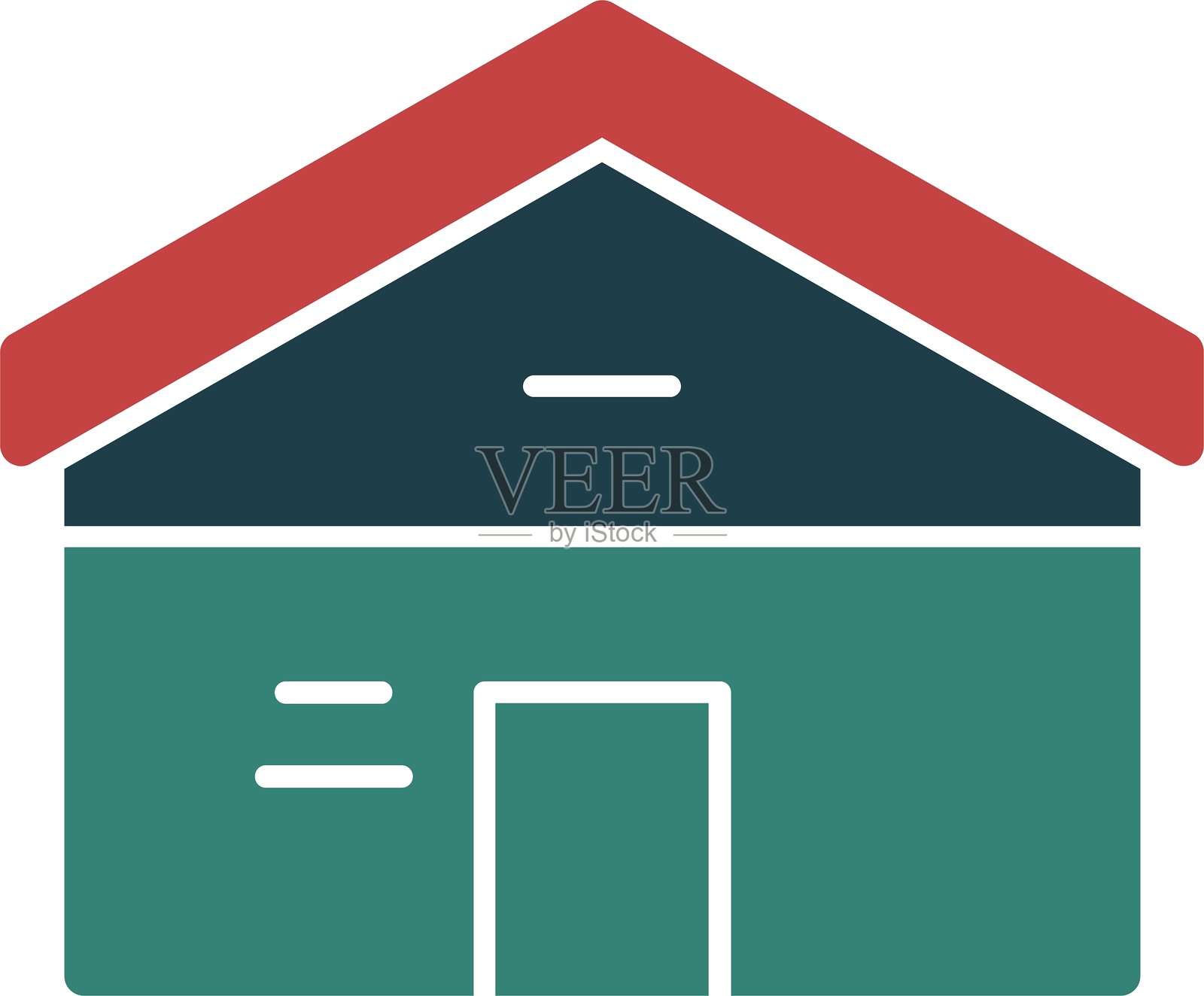 营房图标多色彩设计插画图片素材