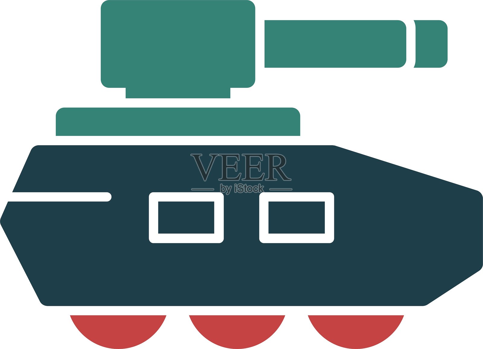 坦克图标多色彩设计插画图片素材