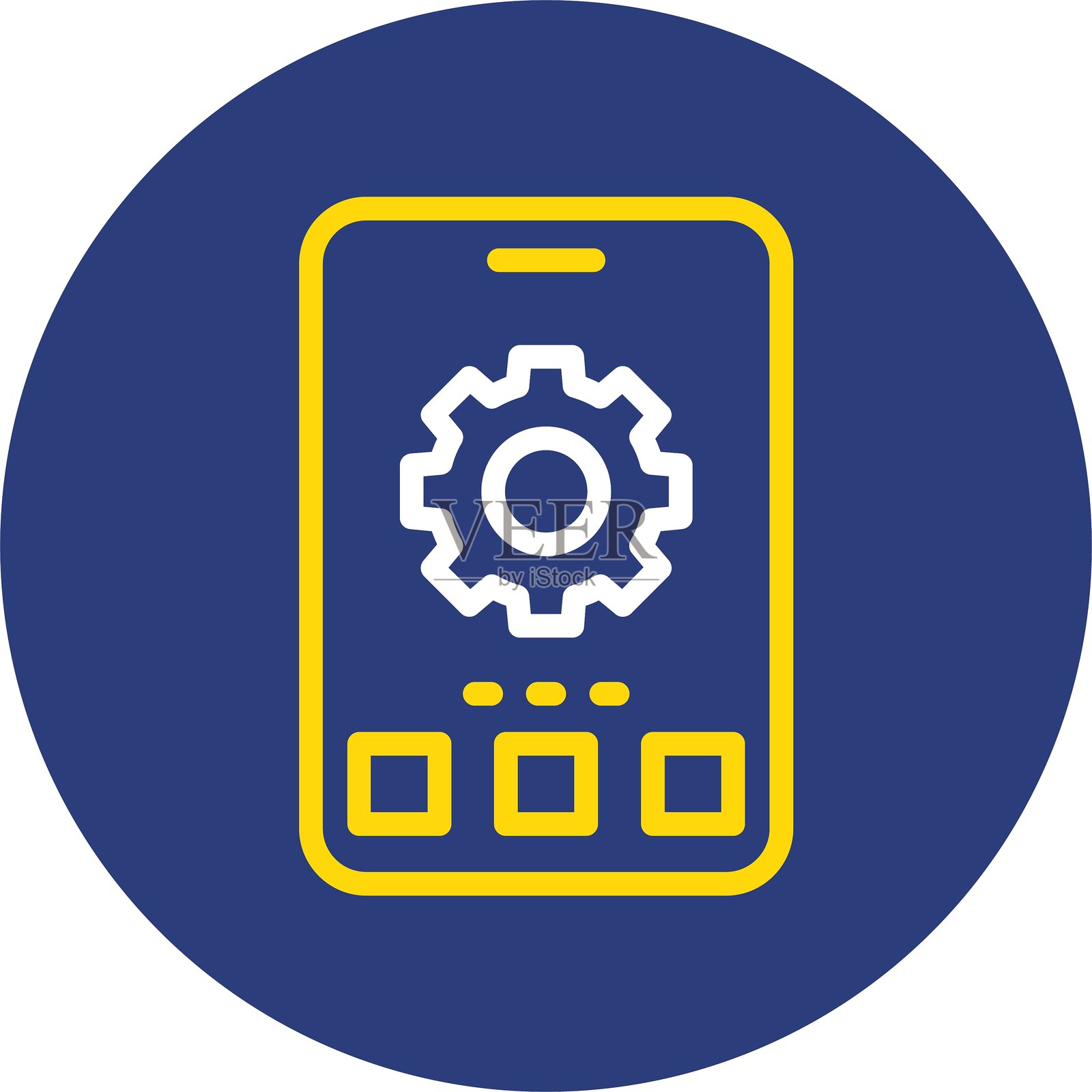 设置双线圆形图标插画图片素材