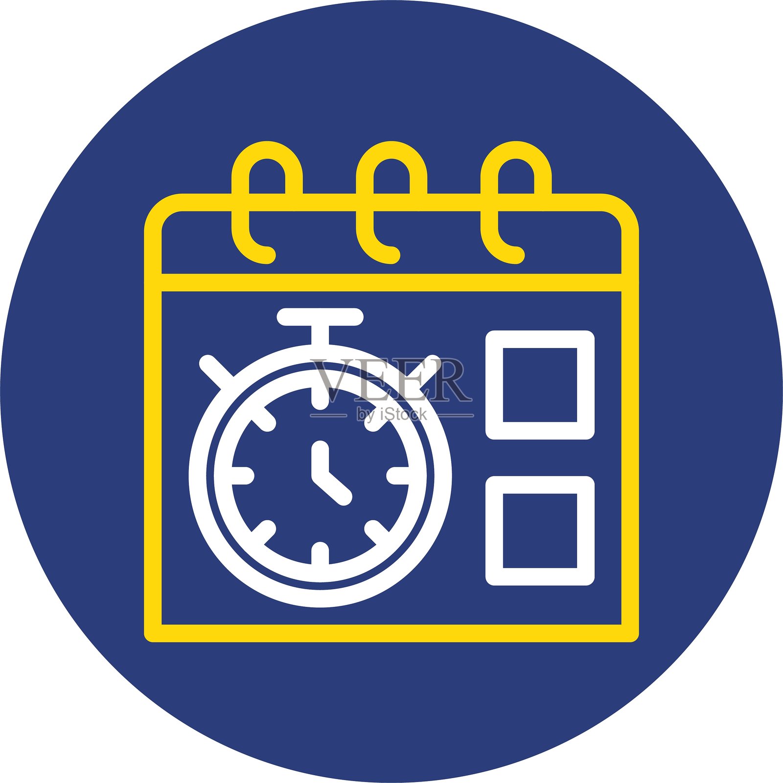 时间块双线圆形图标插画图片素材