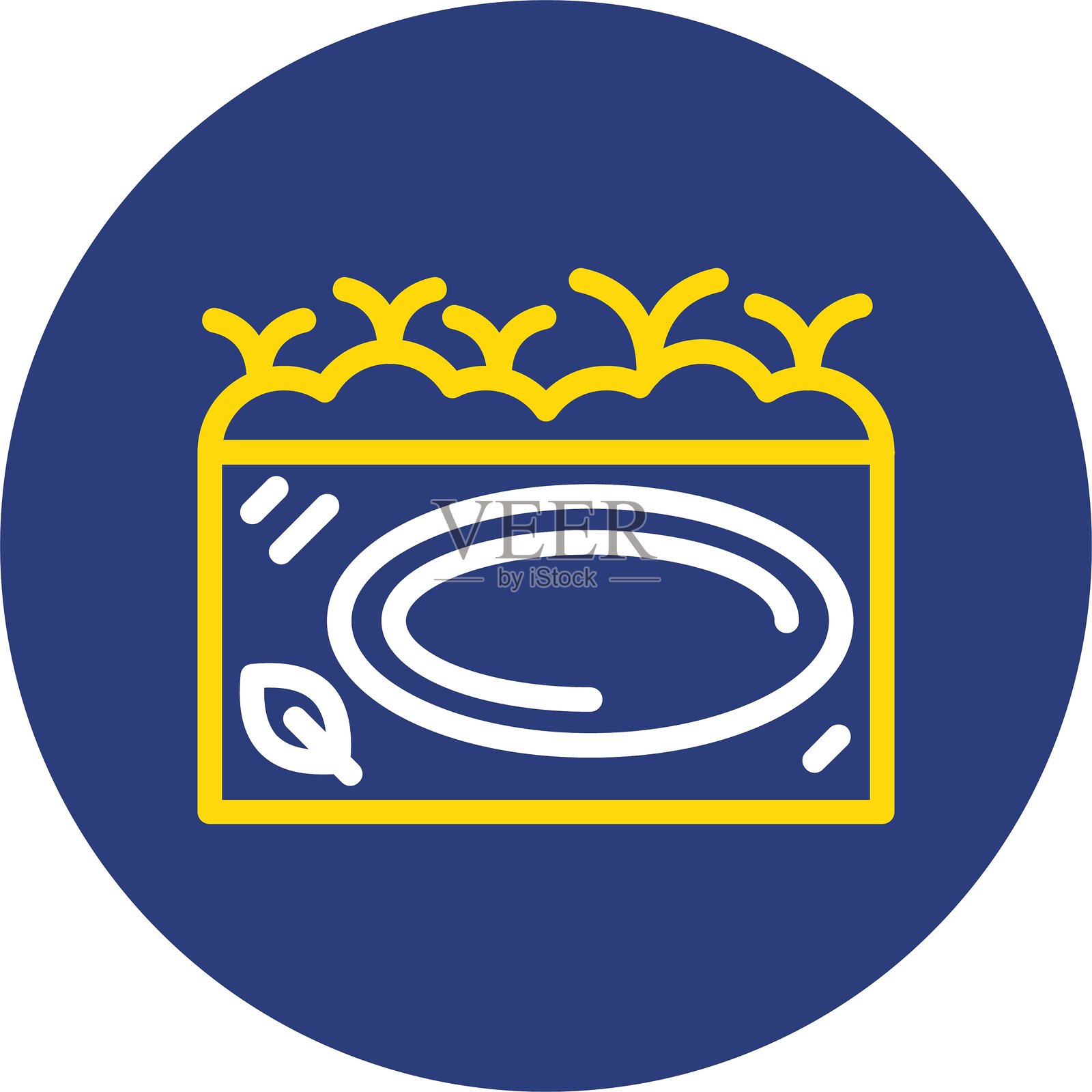 池塘双线圆形图标插画图片素材