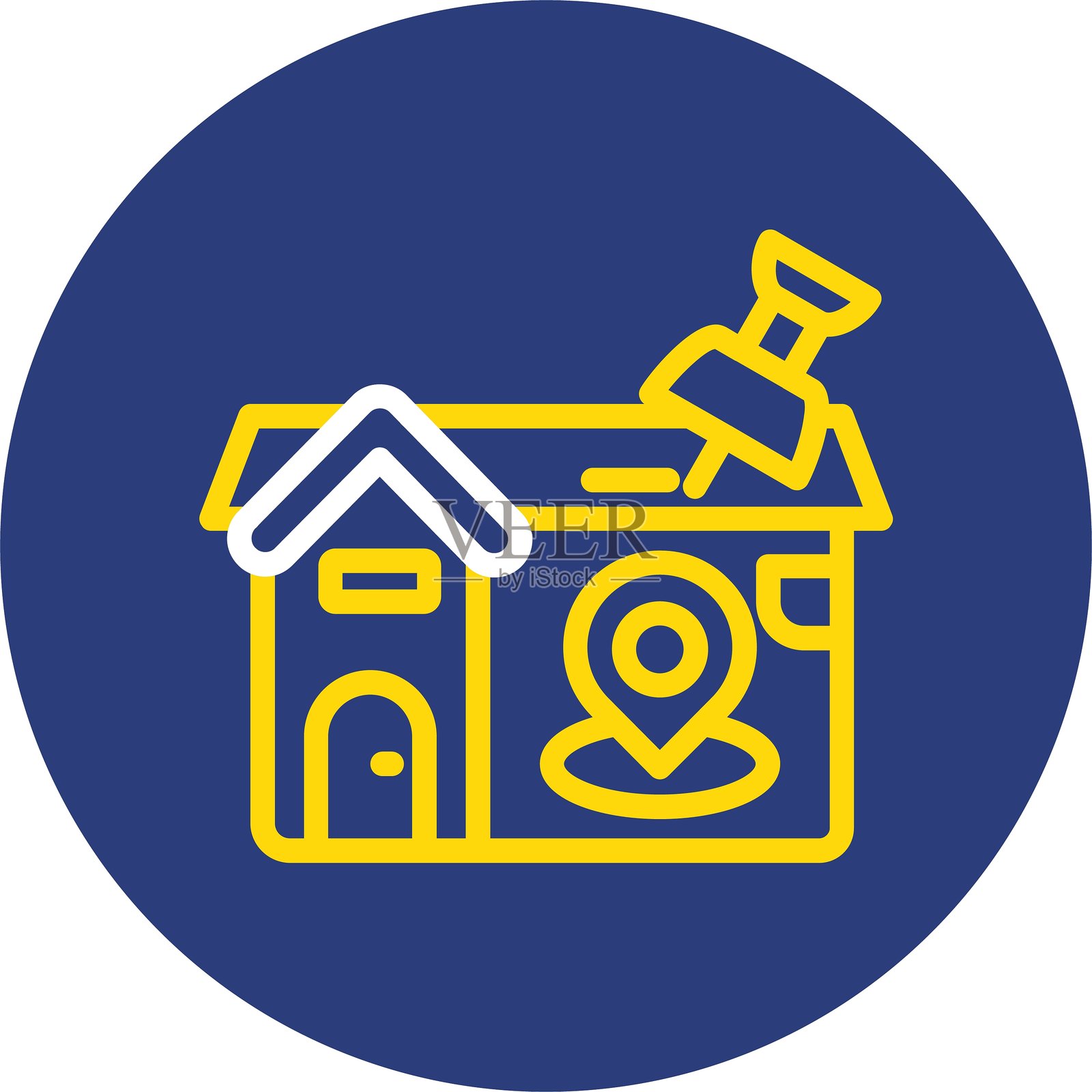 双线圆形位置图标插画图片素材