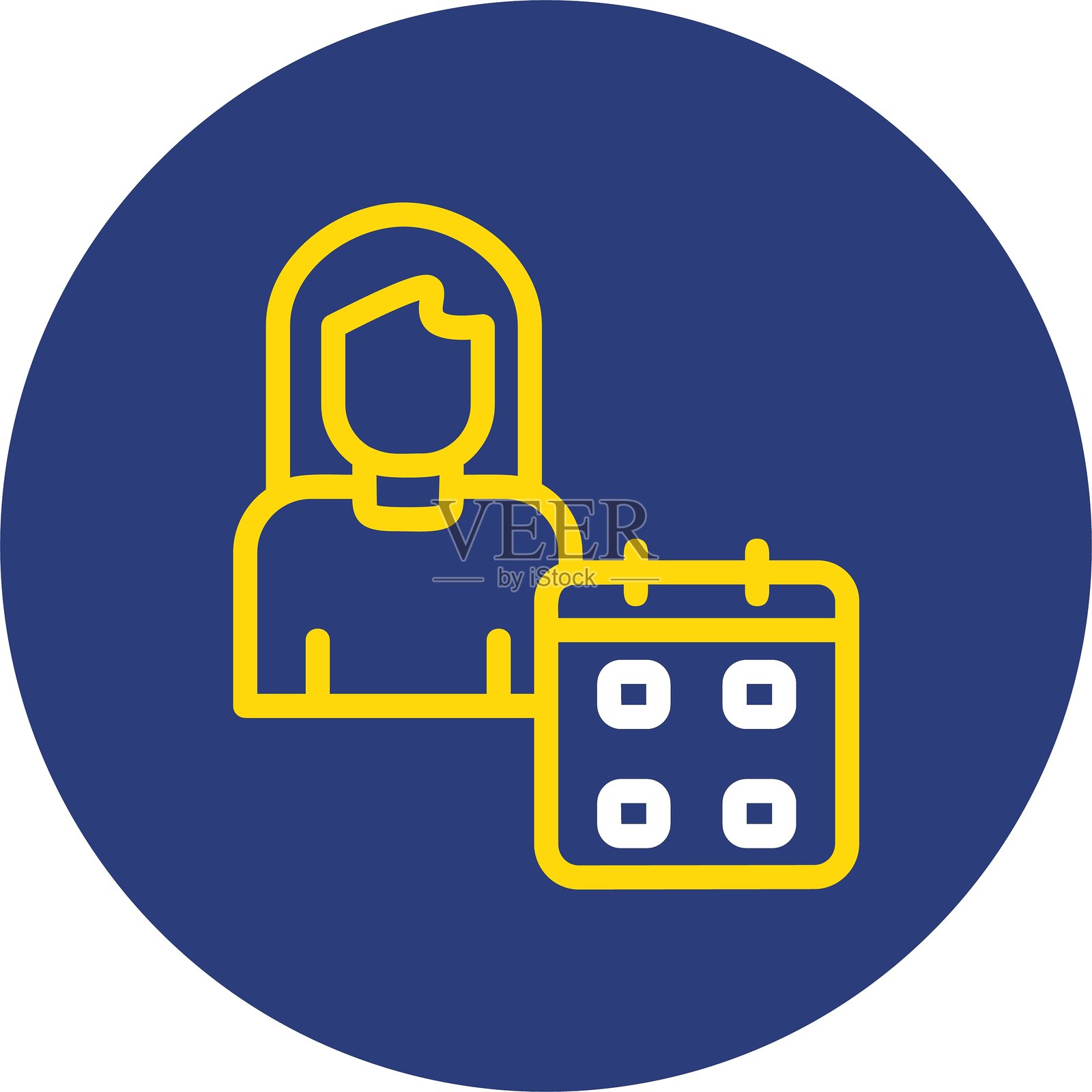 规划者双线圆形图标插画图片素材