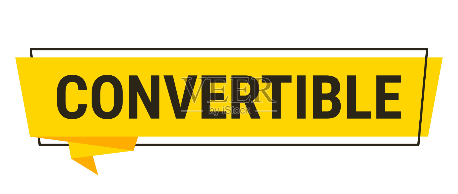 可转换的 - 白色背景上的黄色对话气泡插画图片素材