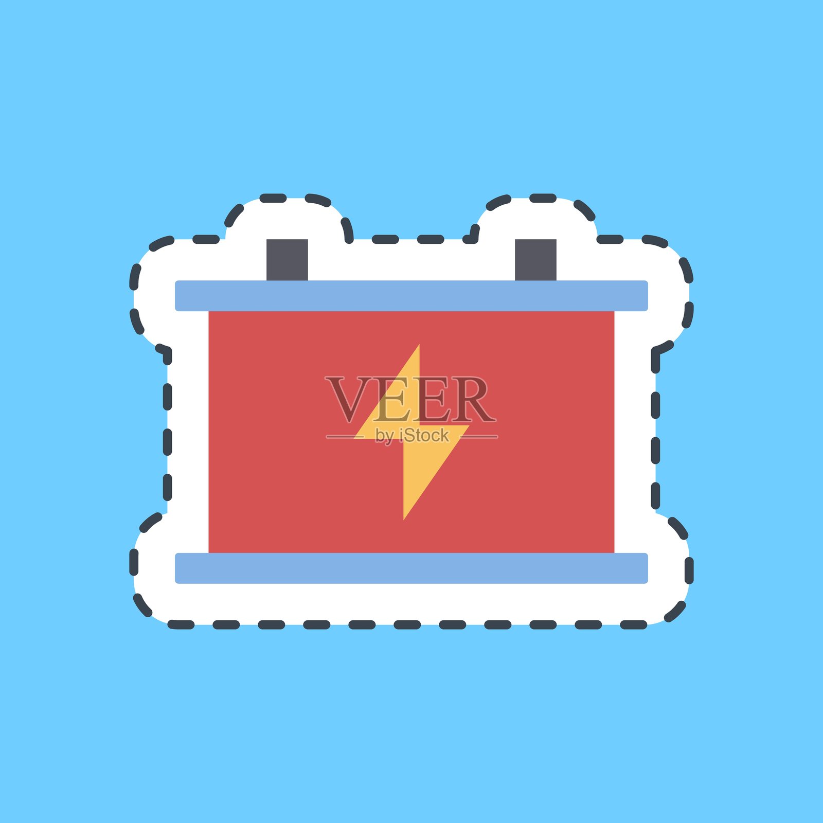 切割线贴纸收集器。可再生能源元素。插画图片素材