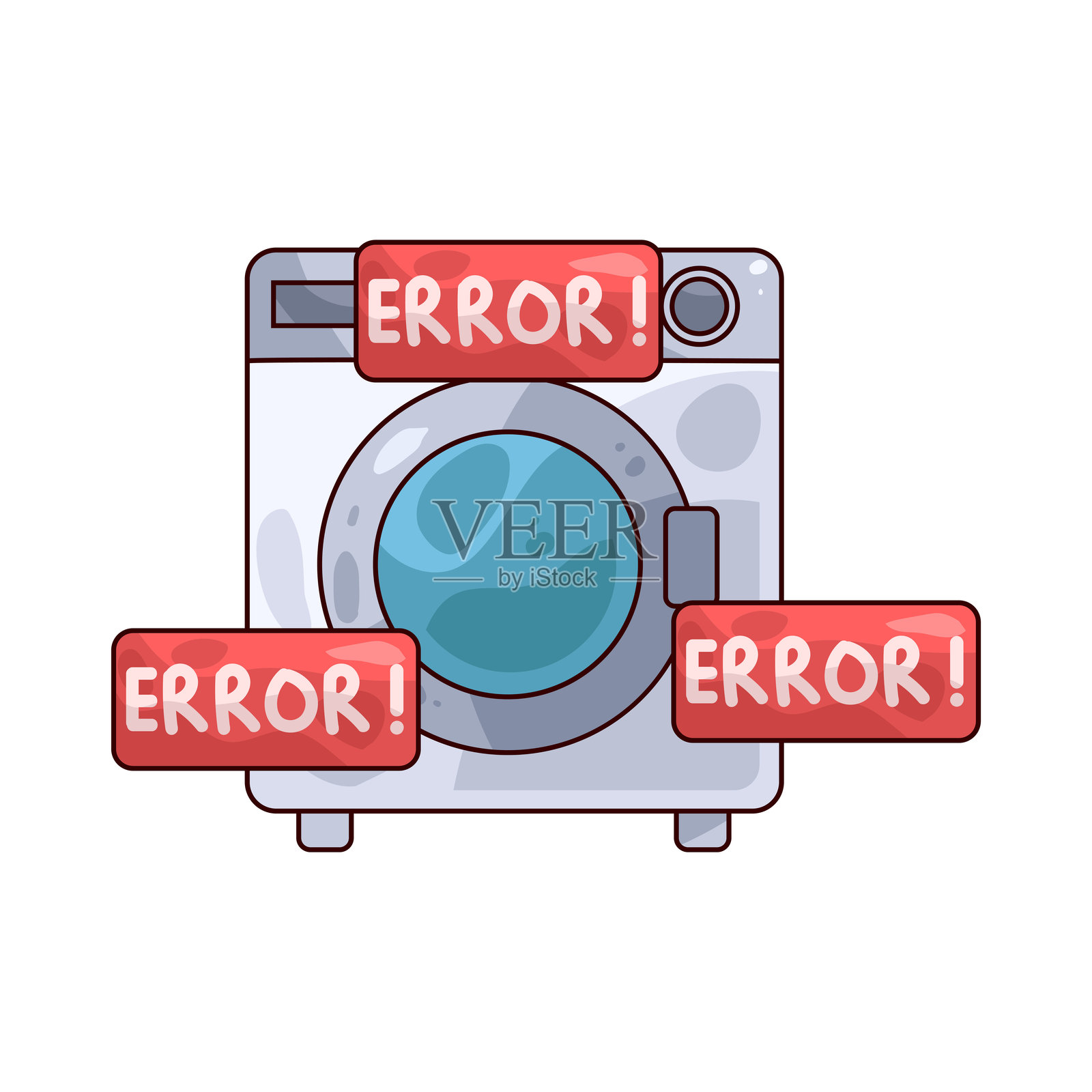 洗衣机故障插画图片素材