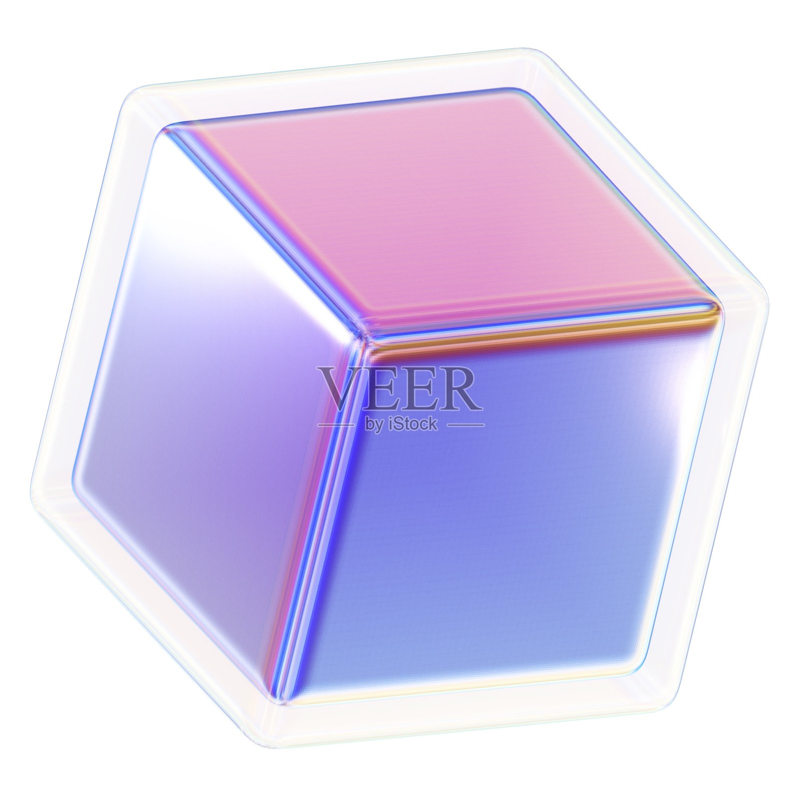 带有铬效果的立方体3D抽象形状插图照片摄影图片