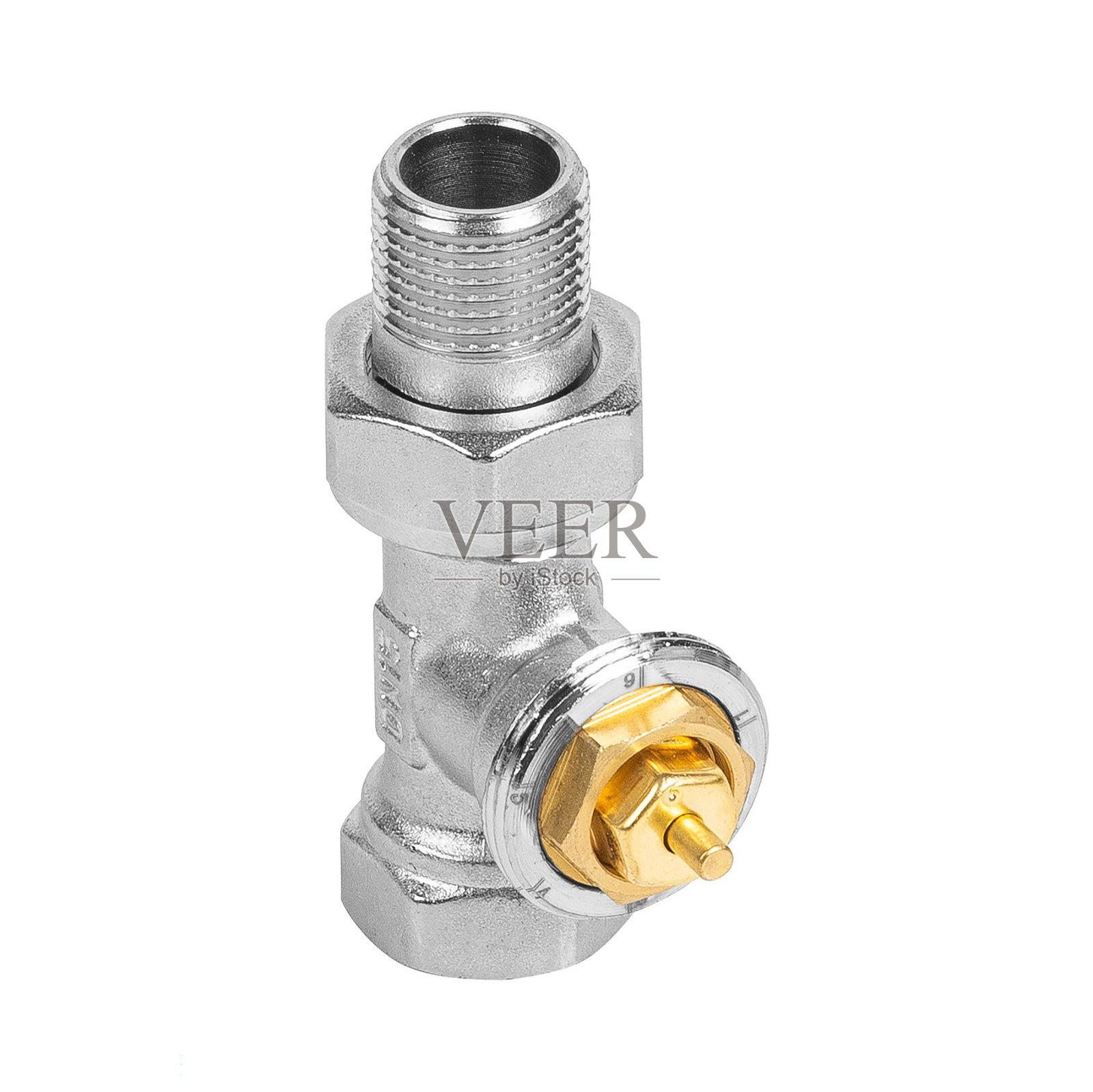 白色背景上的金属管件特写照片摄影图片