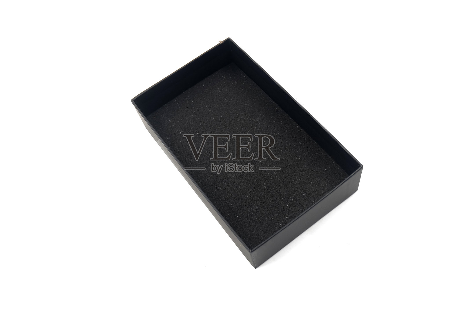 黑色空盒子,适合优雅包装,孤立在白色背景上照片摄影图片