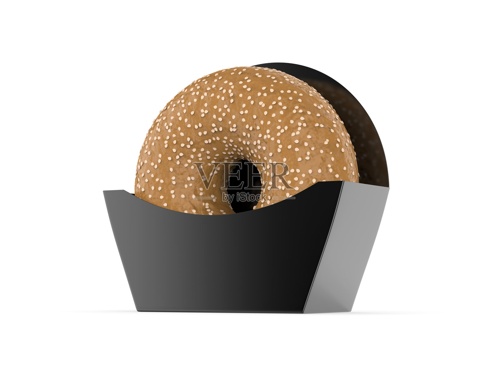 空白T恤包装纸盒模型模板。照片摄影图片