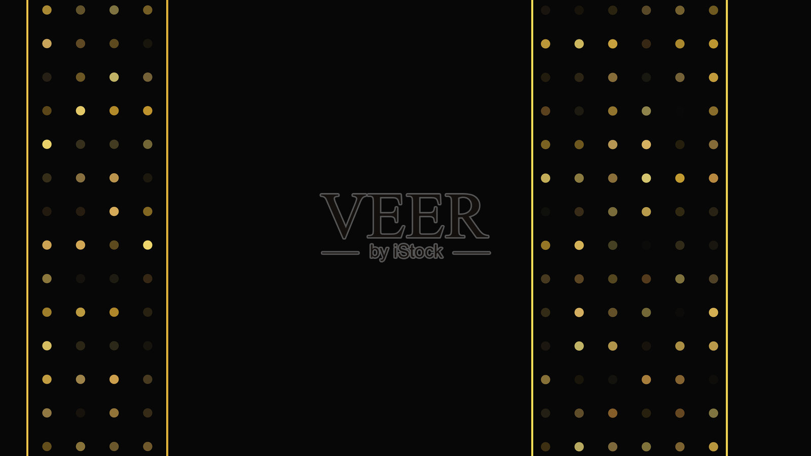 黑色背景上有金色线条和闪烁的点缀插画图片素材