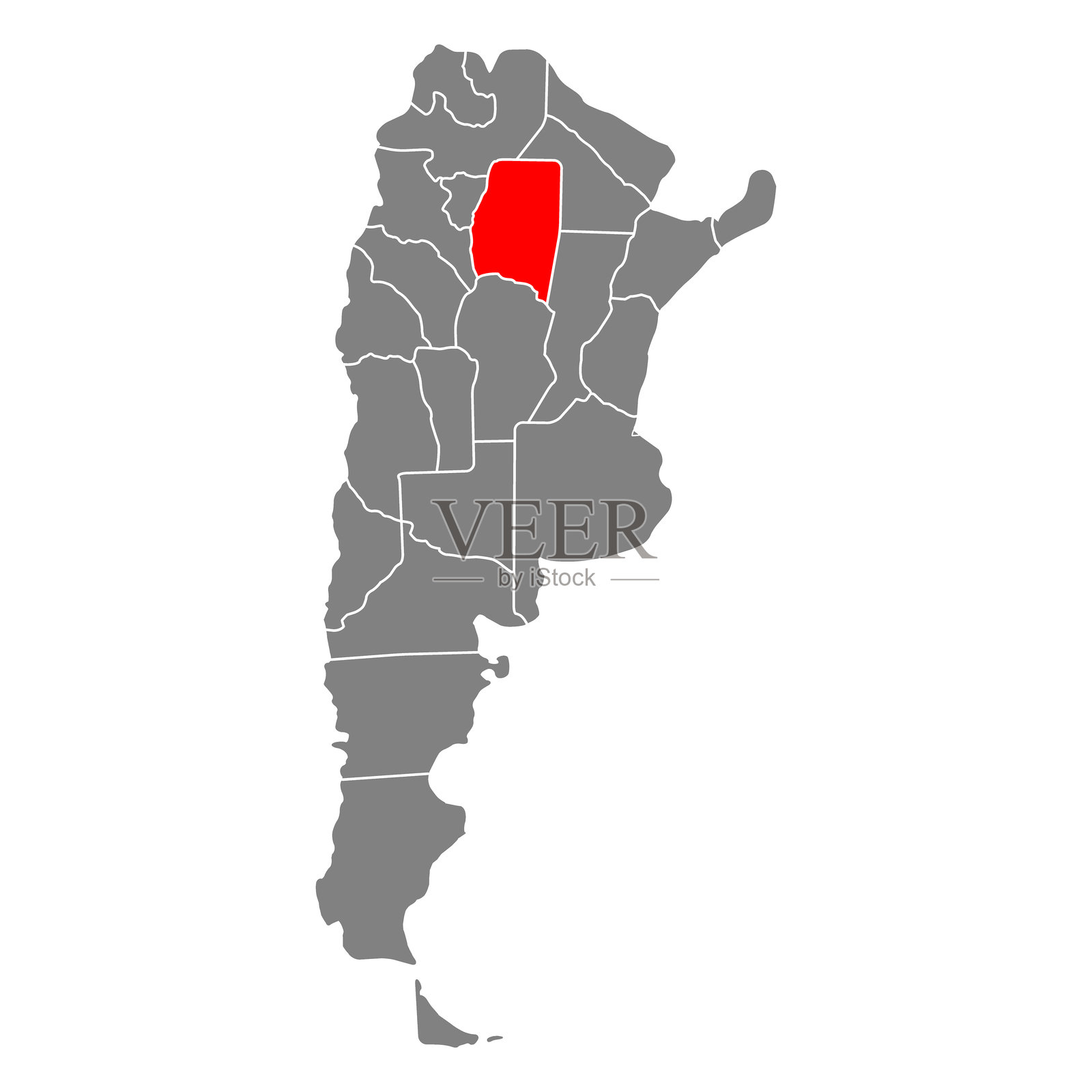 阿根廷圣地亚哥-德尔埃斯特罗地图符号形状,旅行网页图标矢量插图插画图片素材