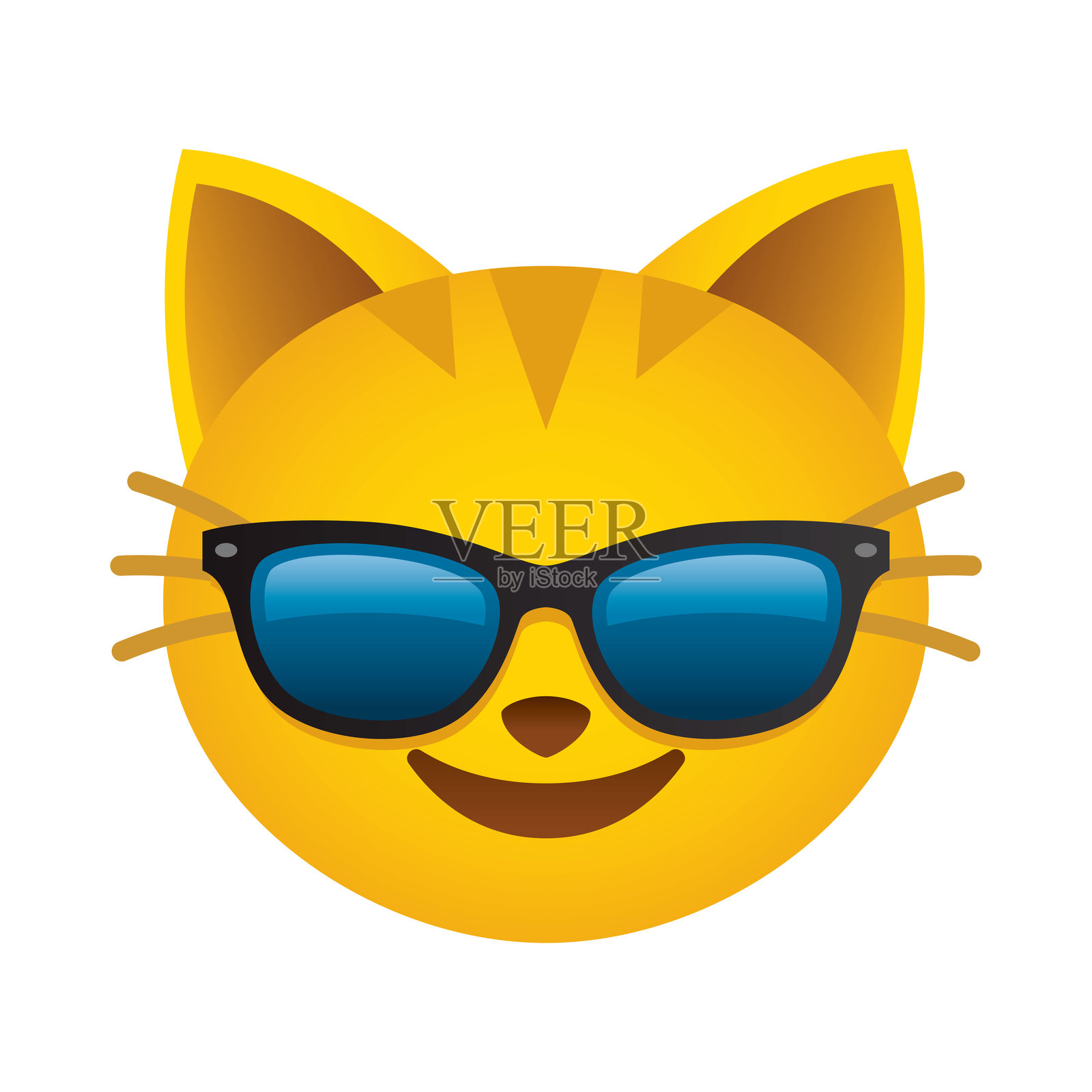 太阳镜猫表情符号插画图片素材