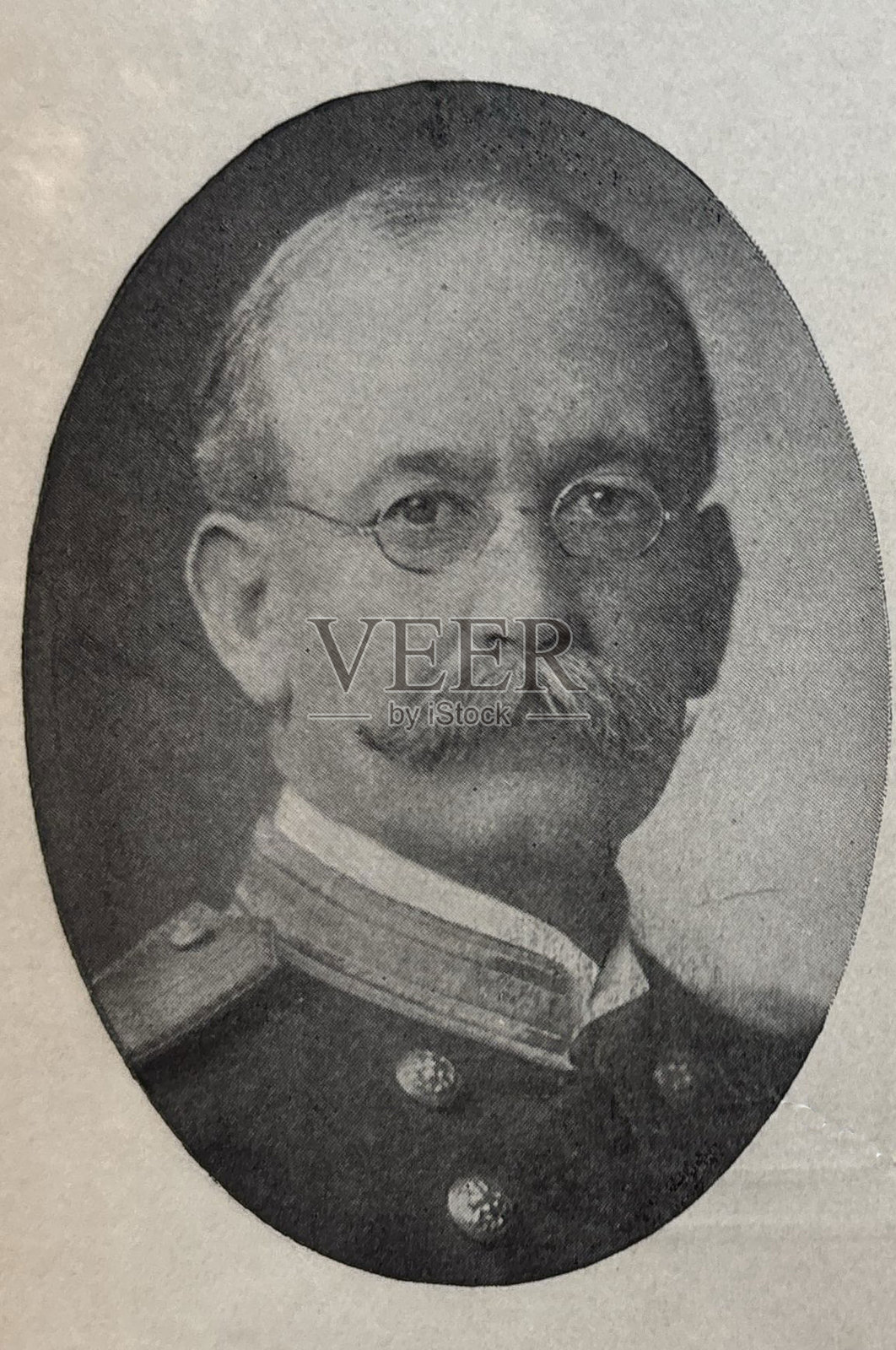 古董插图 - 西班牙战争 - 1898年战争 - 查尔斯·D·西格斯比船长的肖像插画图片素材