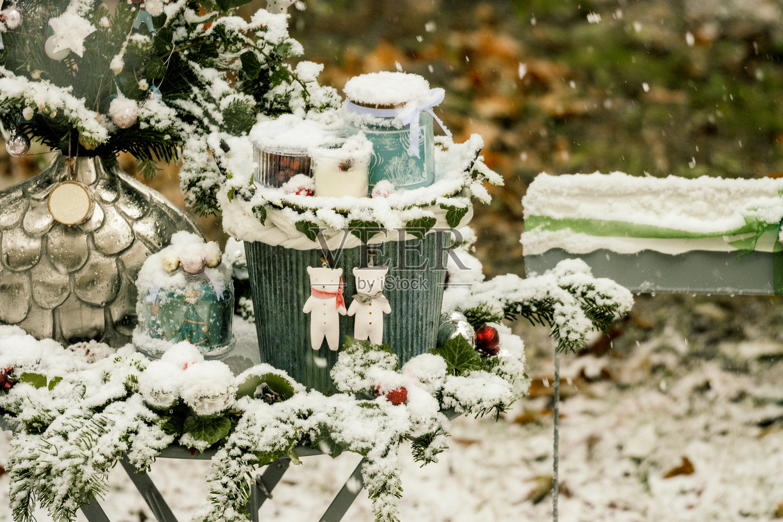 花园中的花卉布置照片摄影图片