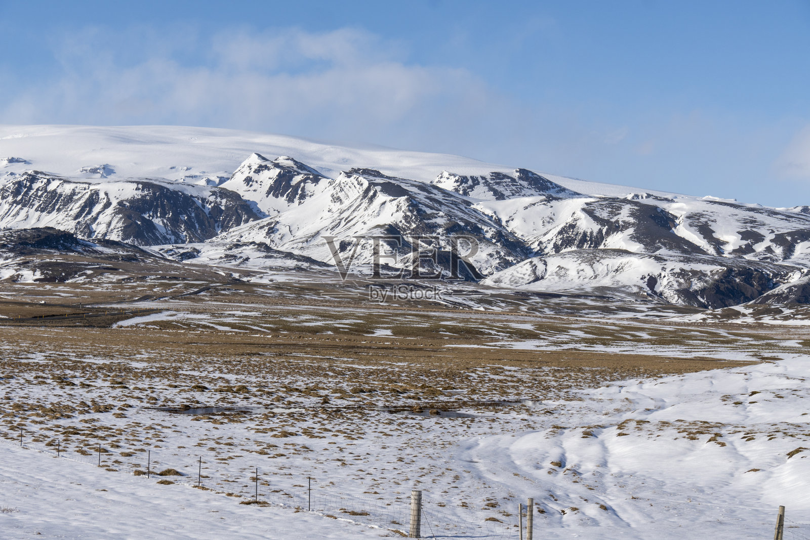 南冰岛维克的雪山照片摄影图片