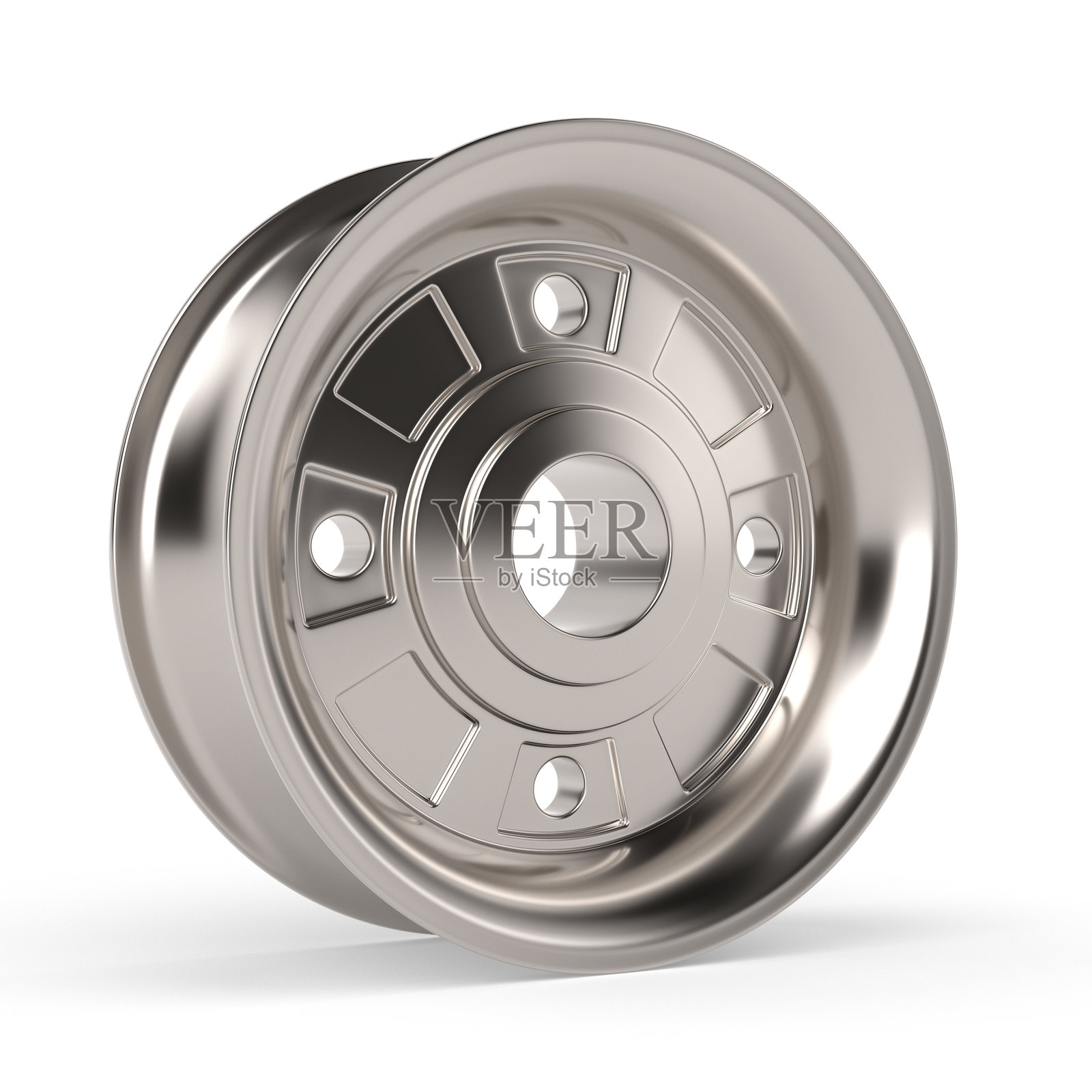 白色背景上的汽车轮圈。孤立的3D插图照片摄影图片