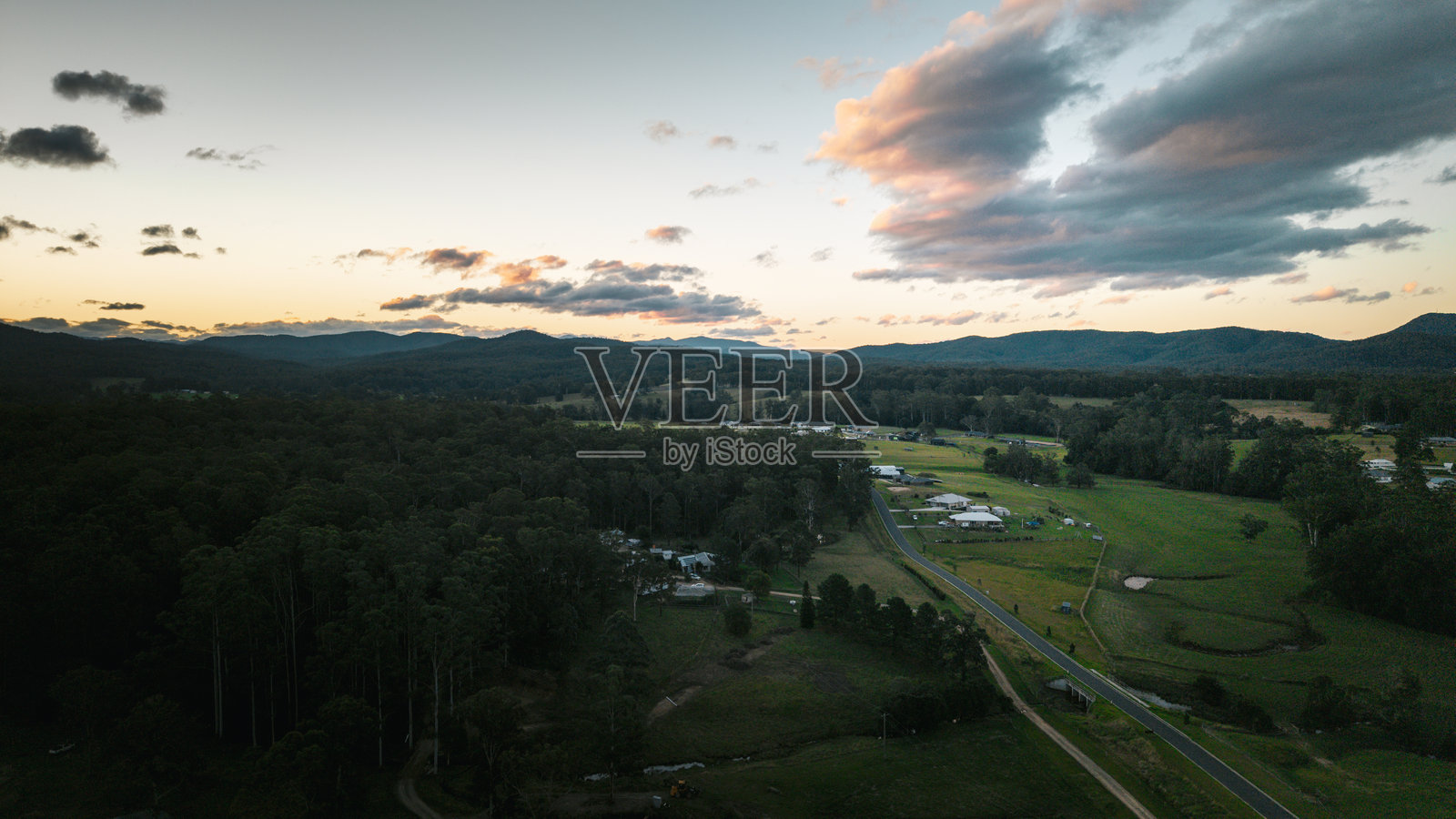 新南威尔士州澳大利亚的乡村风景上空的无人机航拍视角照片摄影图片