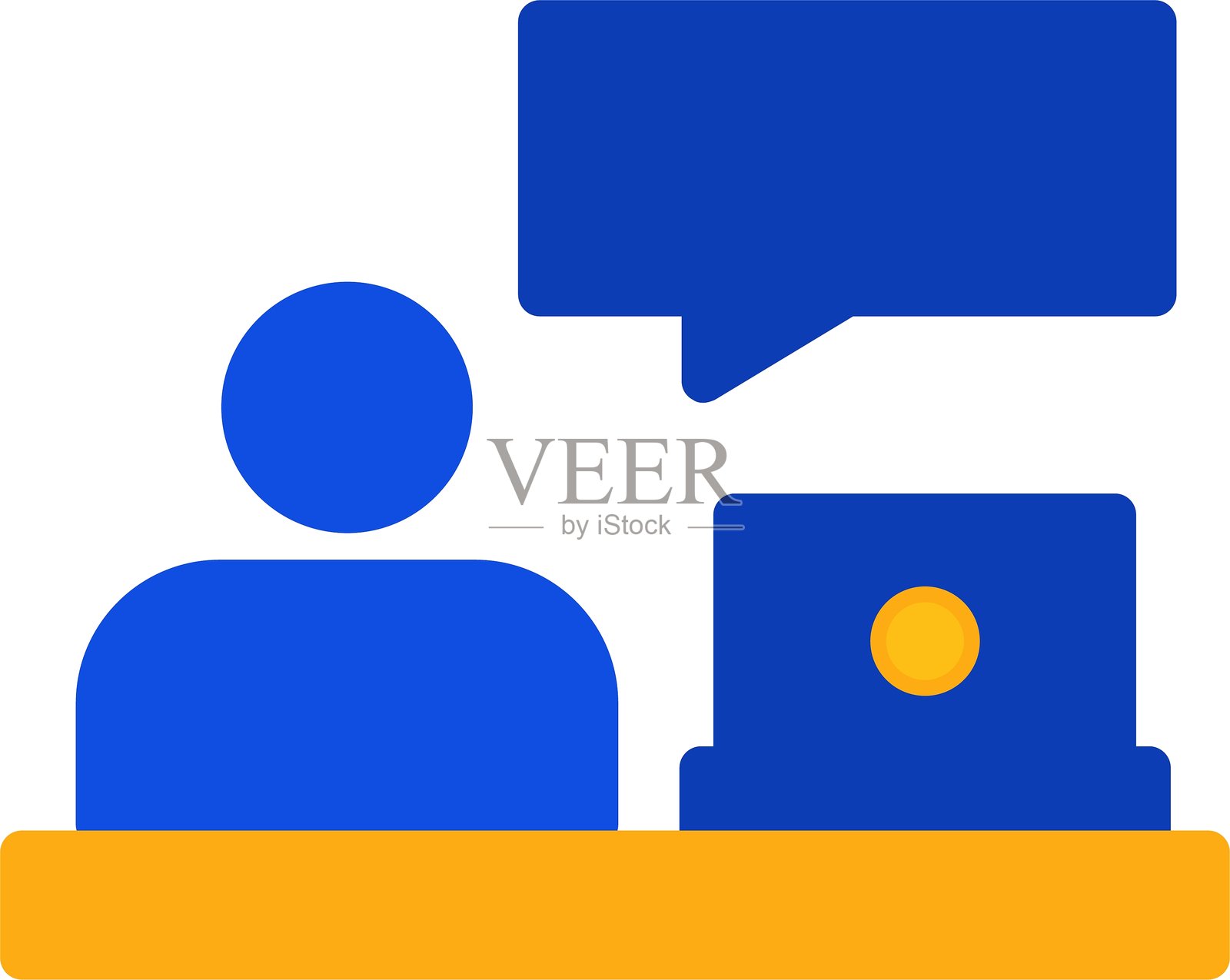 工作聊天扁平化双色图标插画图片素材