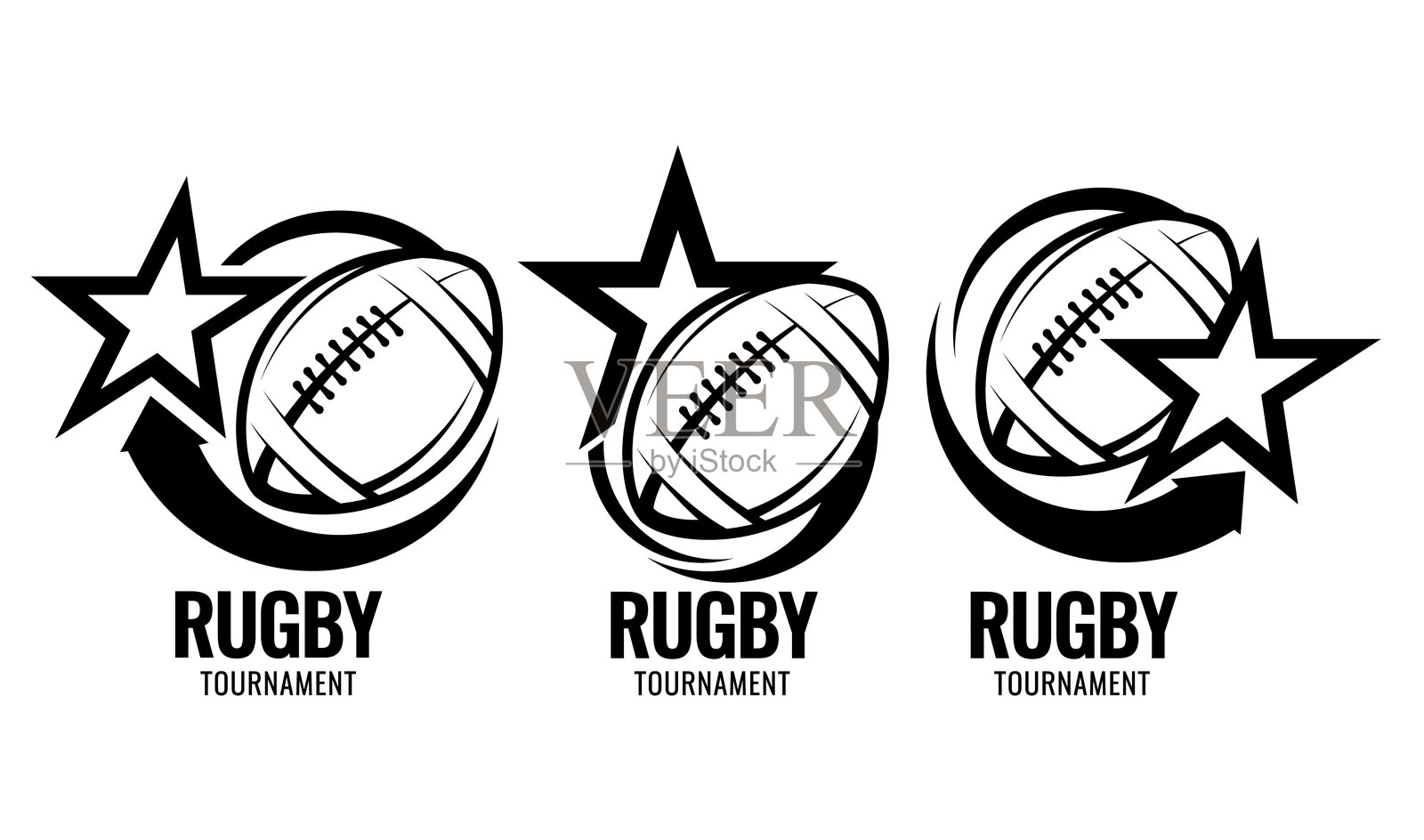 橄榄球图标。插画图片素材