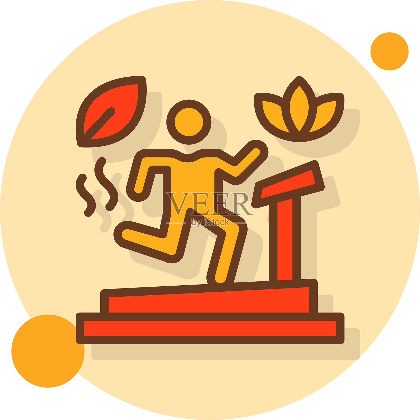 心肺锻炼填充阴影圆圈图标插画图片素材