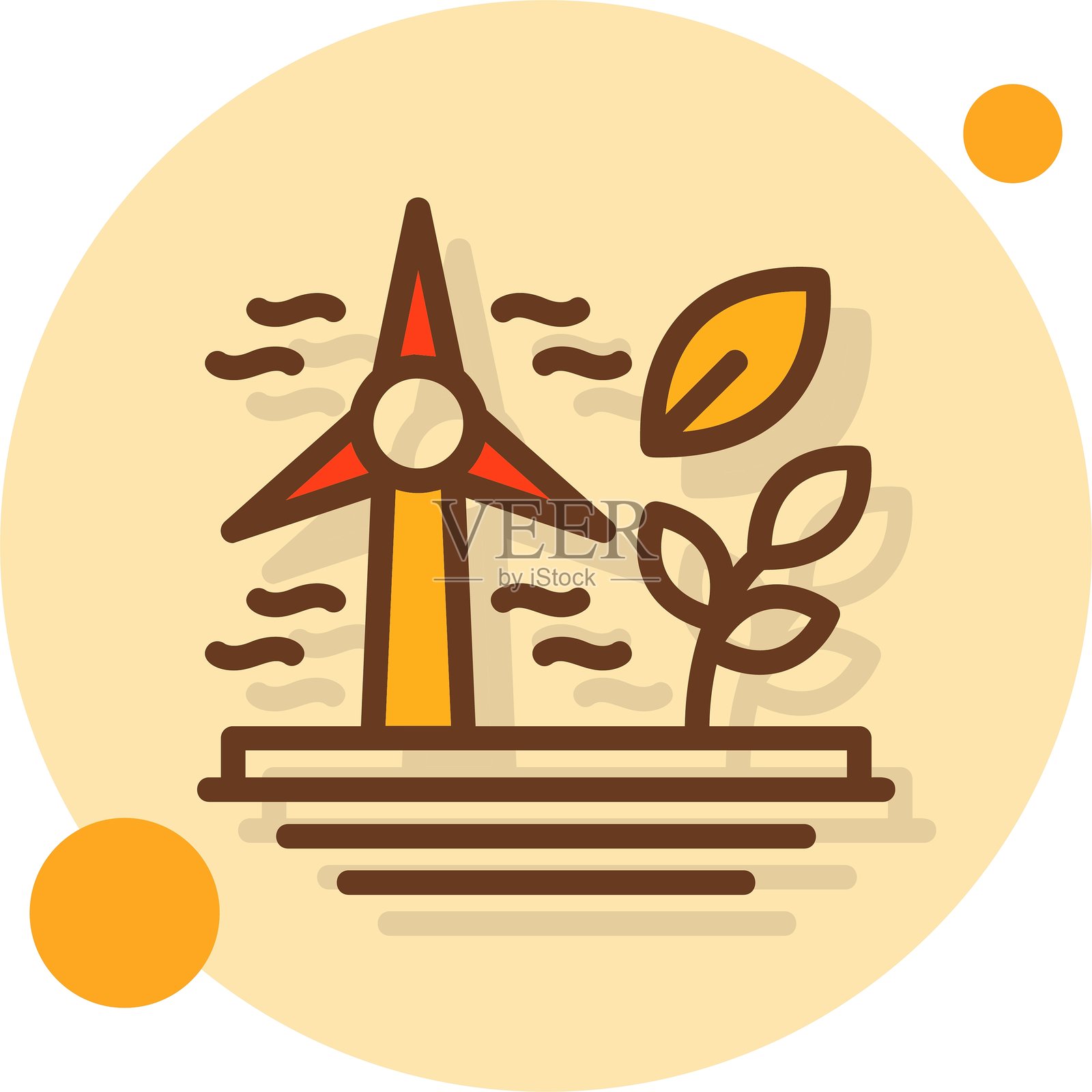 能源效率填充阴影圆圈图标插画图片素材