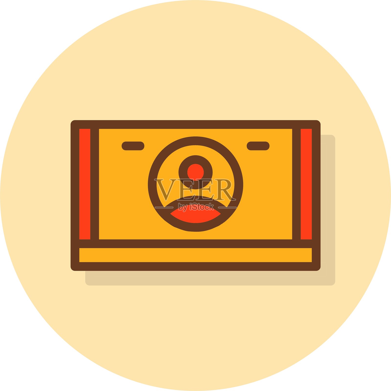 名片填充阴影圆形图标插画图片素材