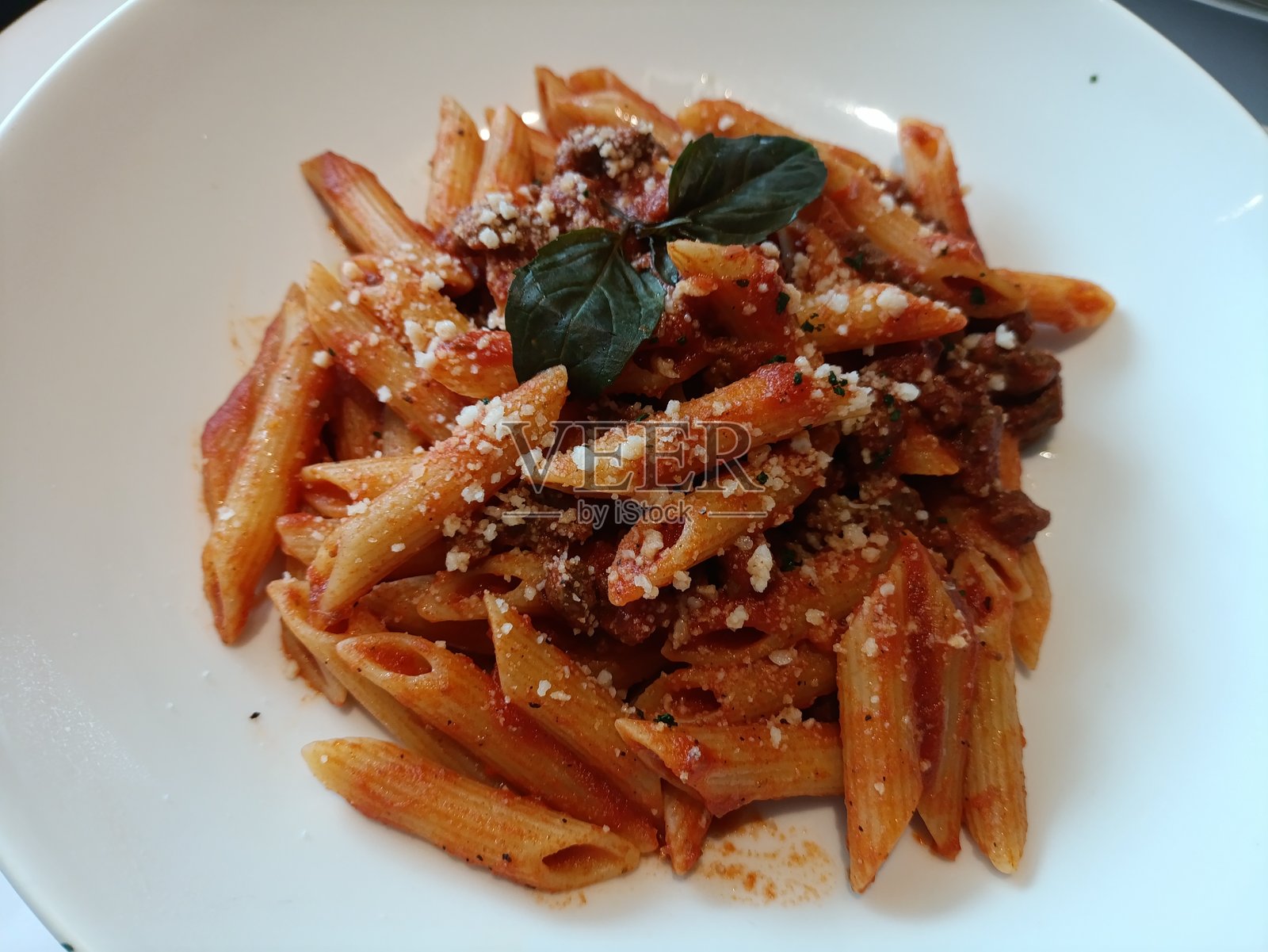 肉酱意大利面照片摄影图片