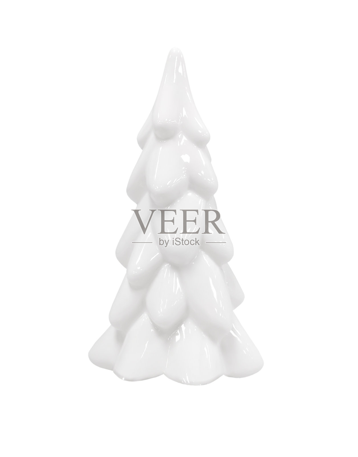 白色迷你圣诞树孤立在白色背景上。照片摄影图片