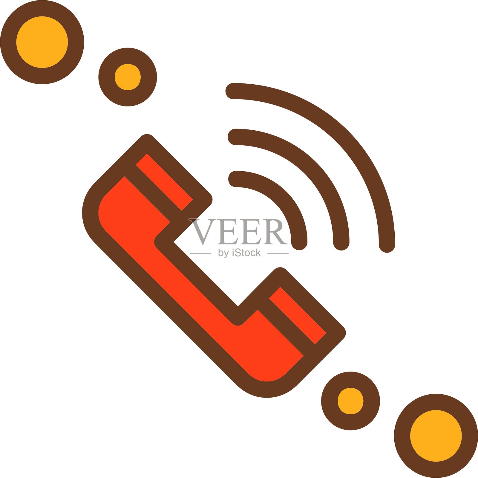 音频通话填充阴影圆圈图标插画图片素材