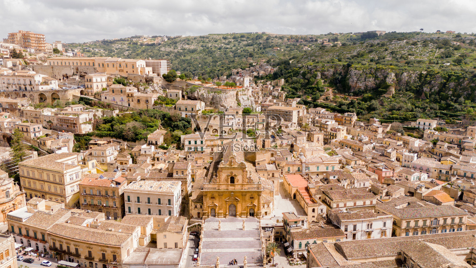 西西里岛的斯基克利斯历史中心和圣乔瓦尼教堂照片摄影图片