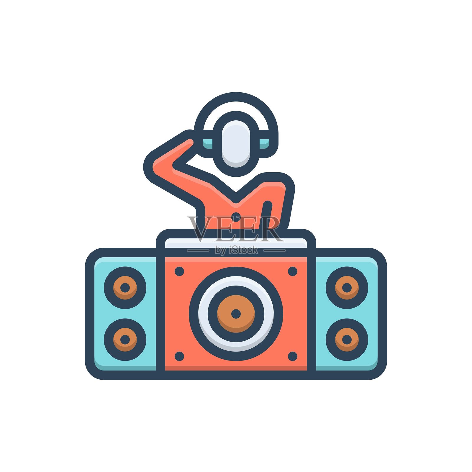 DJ派对插画图片素材